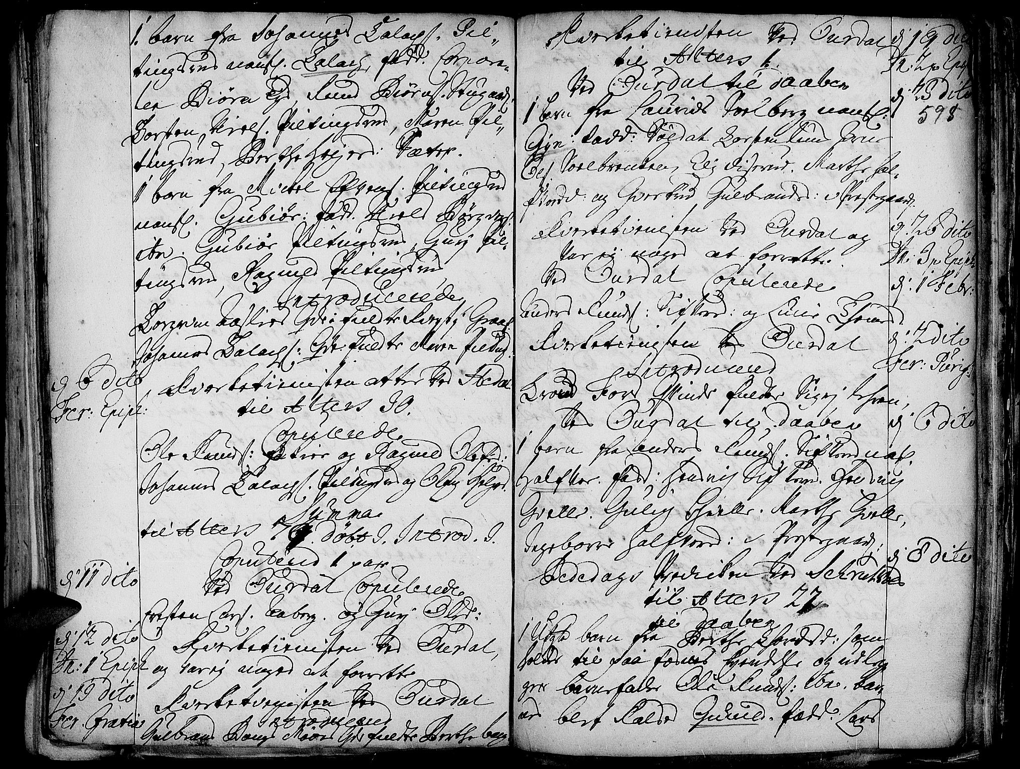 Aurdal prestekontor, SAH/PREST-126/H/Ha/Haa/L0001: Parish register (official) no. 1-3, 1692-1730, p. 598