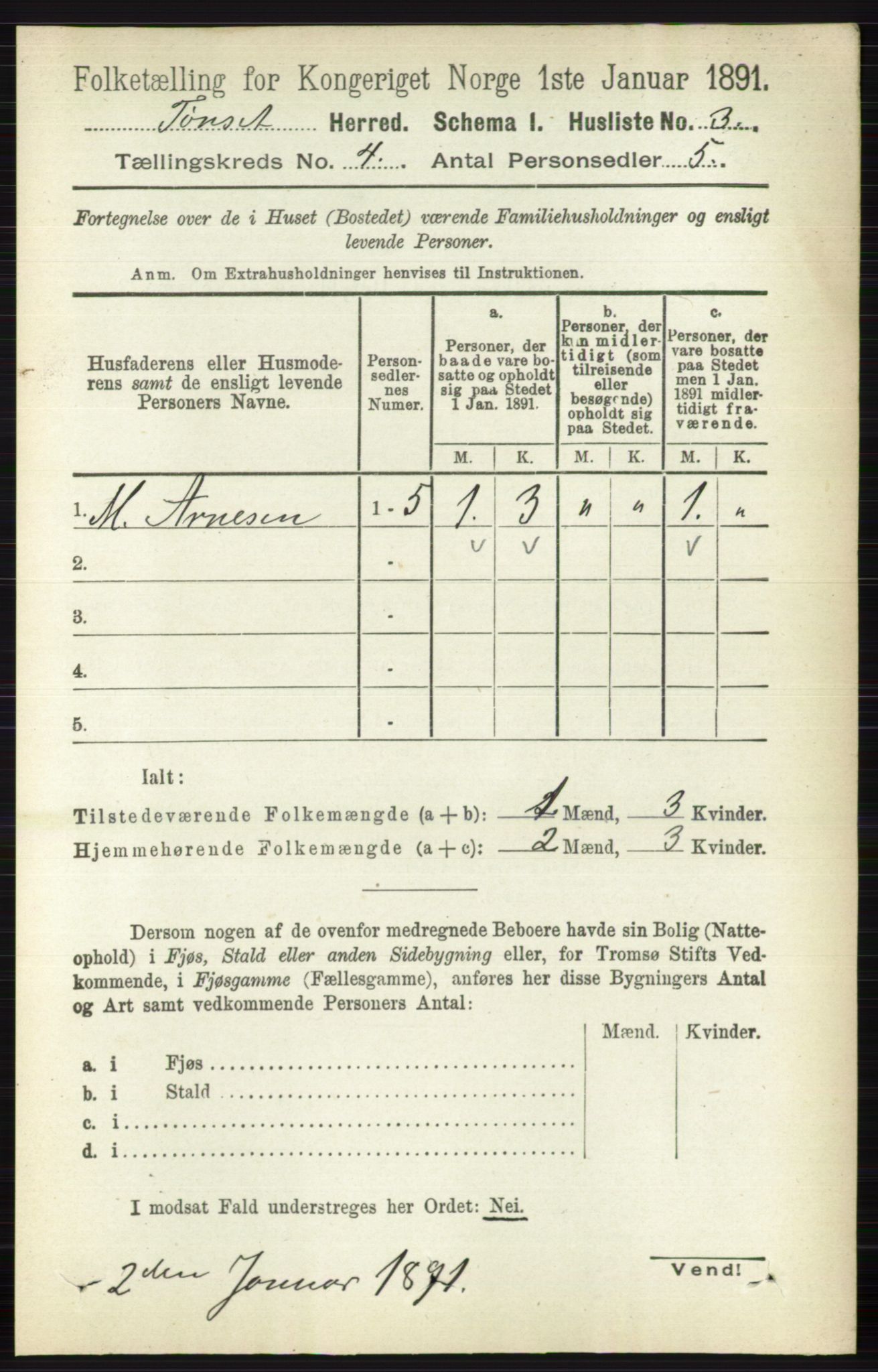 RA, 1891 census for 0437 Tynset, 1891, p. 733