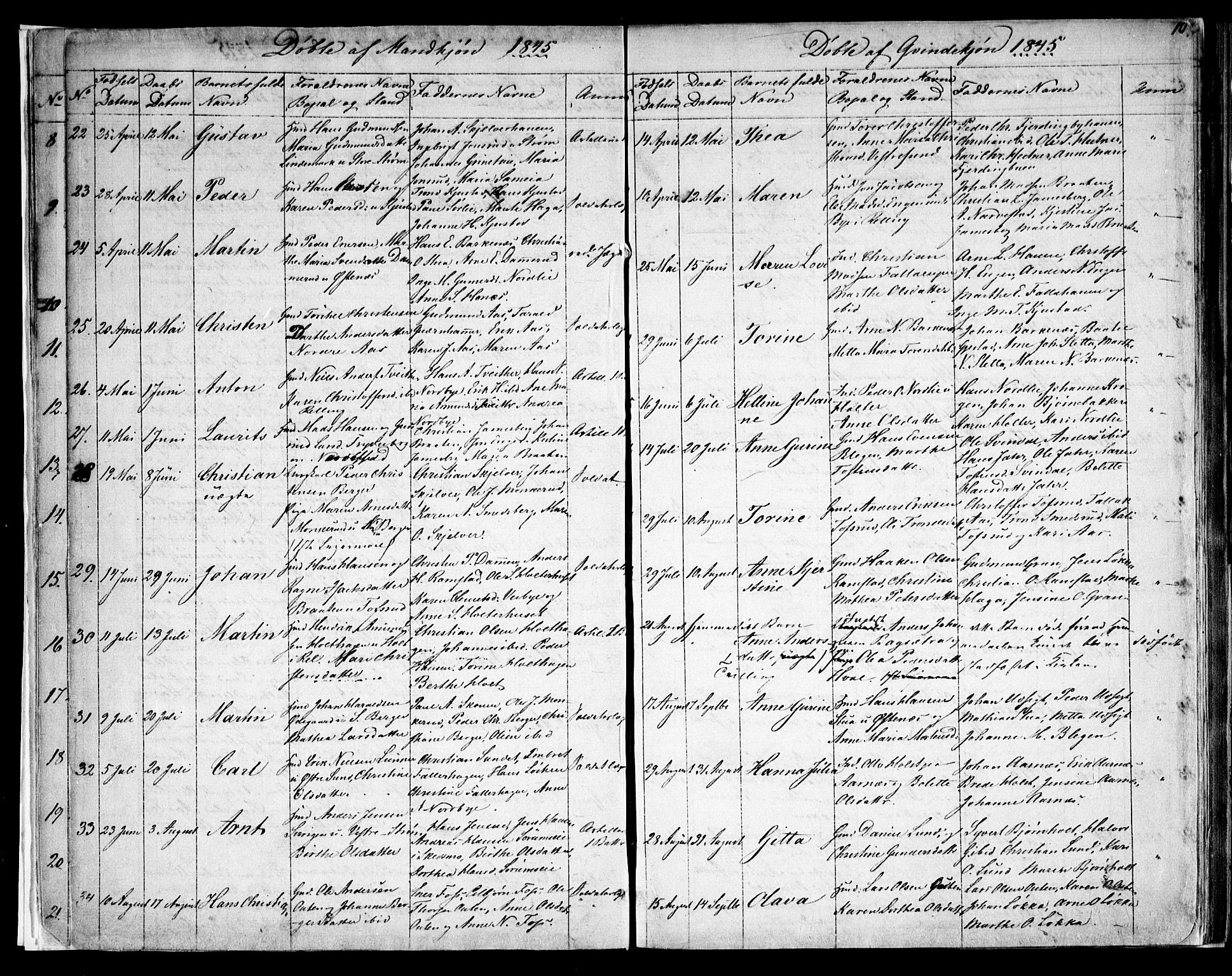 Fet prestekontor Kirkebøker, AV/SAO-A-10370a/F/Fa/L0009: Parish register (official) no. I 9, 1843-1846, p. 10