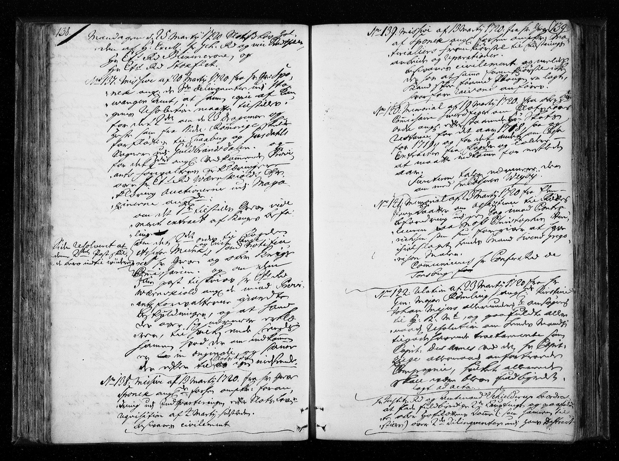 Stattholderembetet 1572-1771, AV/RA-EA-2870/Aa/L0010: Voteringsprotokoll (konseptprotokoll), 1719-1722, p. 138-139