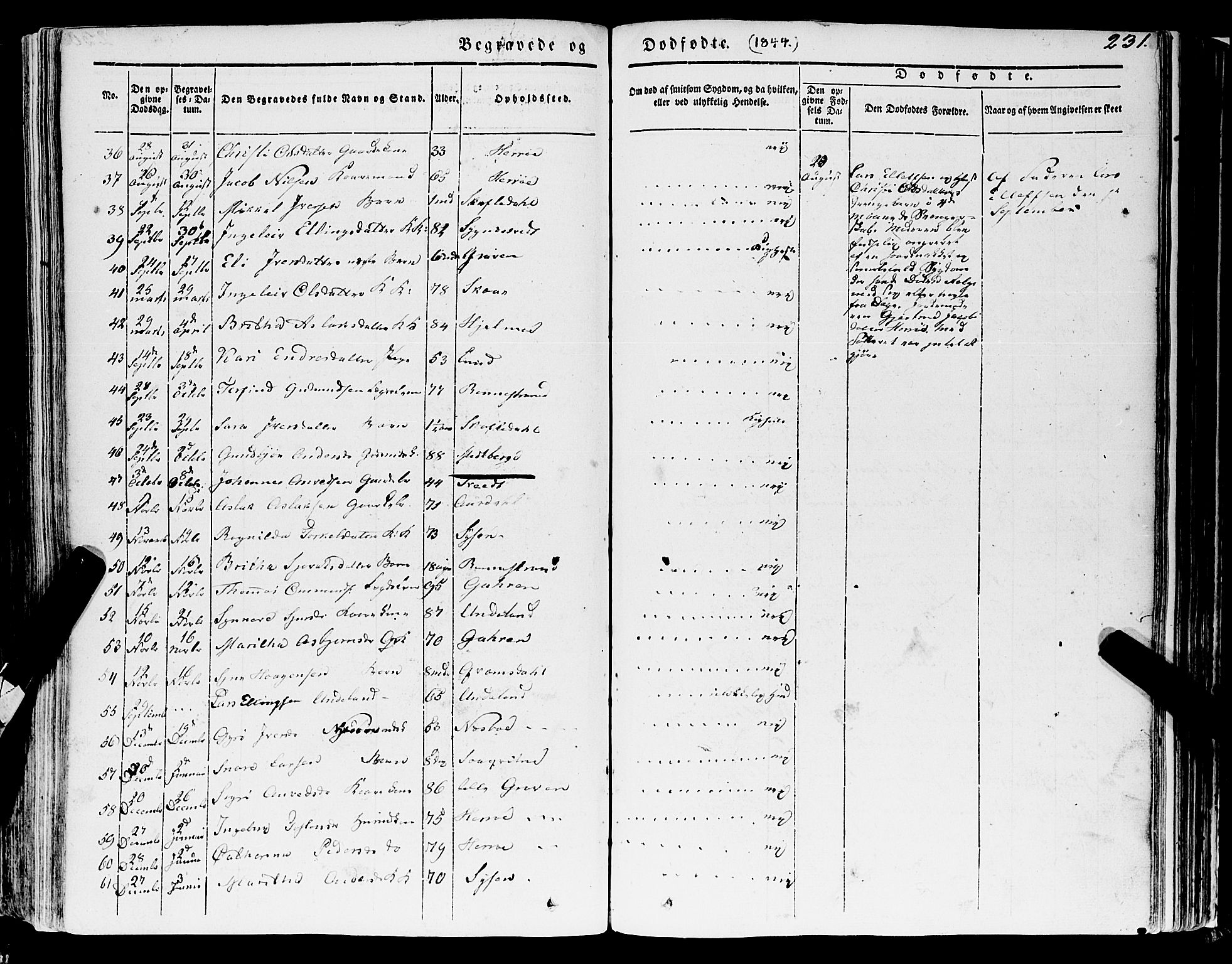 Ulvik sokneprestembete, AV/SAB-A-78801/H/Haa: Parish register (official) no. A 12, 1839-1853, p. 231