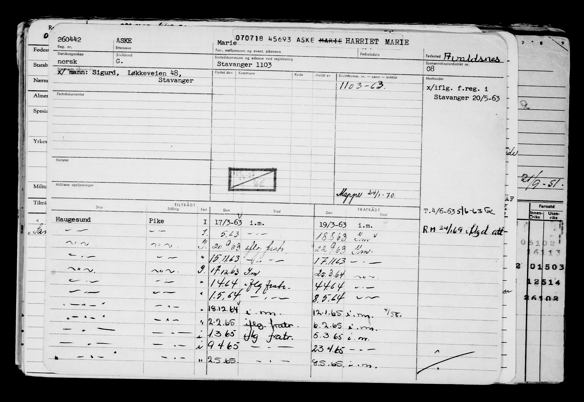 Direktoratet for sjømenn, AV/RA-S-3545/G/Gb/L0160: Hovedkort, 1918, p. 154