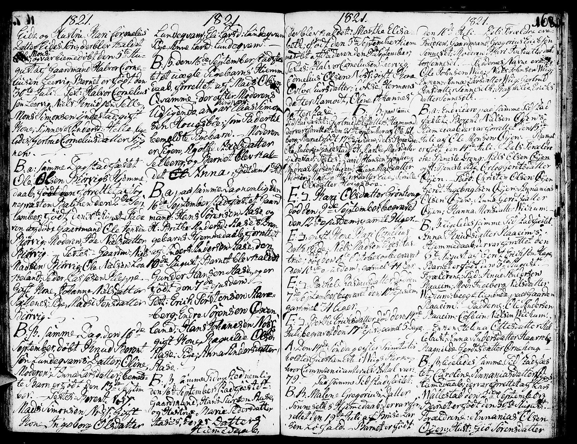Gaular sokneprestembete, SAB/A-80001/H/Haa: Parish register (official) no. A 2, 1785-1821, p. 168