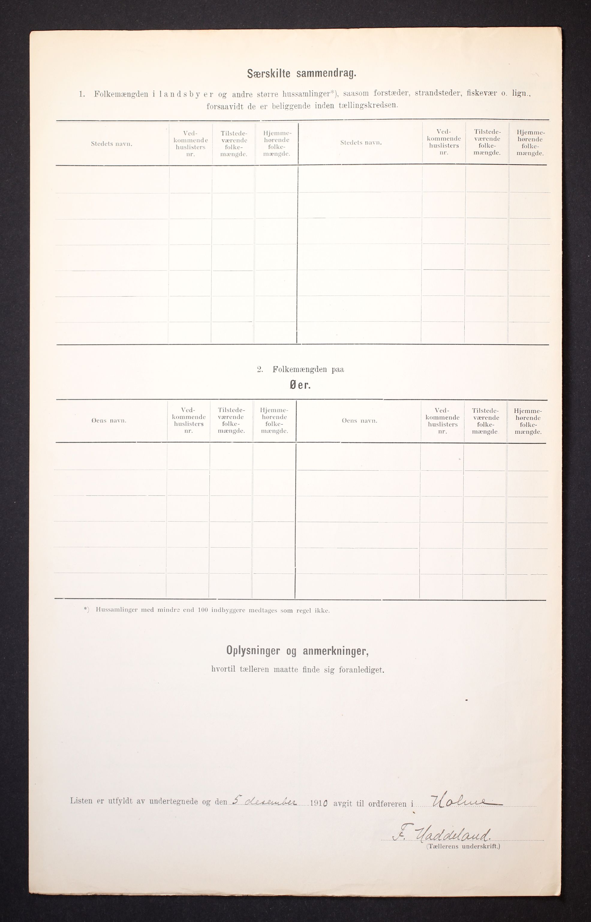 RA, 1910 census for Holum, 1910, p. 12