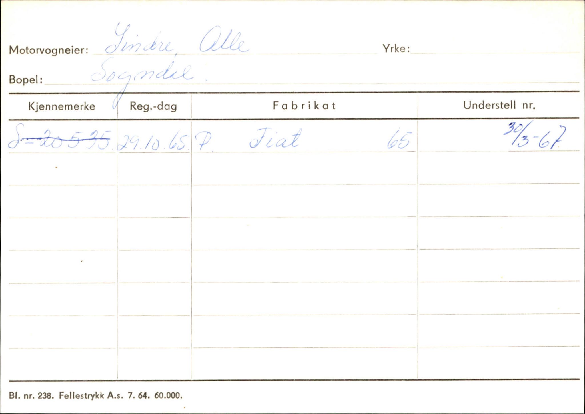 Statens vegvesen, Sogn og Fjordane vegkontor, AV/SAB-A-5301/4/F/L0124: Eigarregister Sogndal A-U, 1945-1975, p. 2116