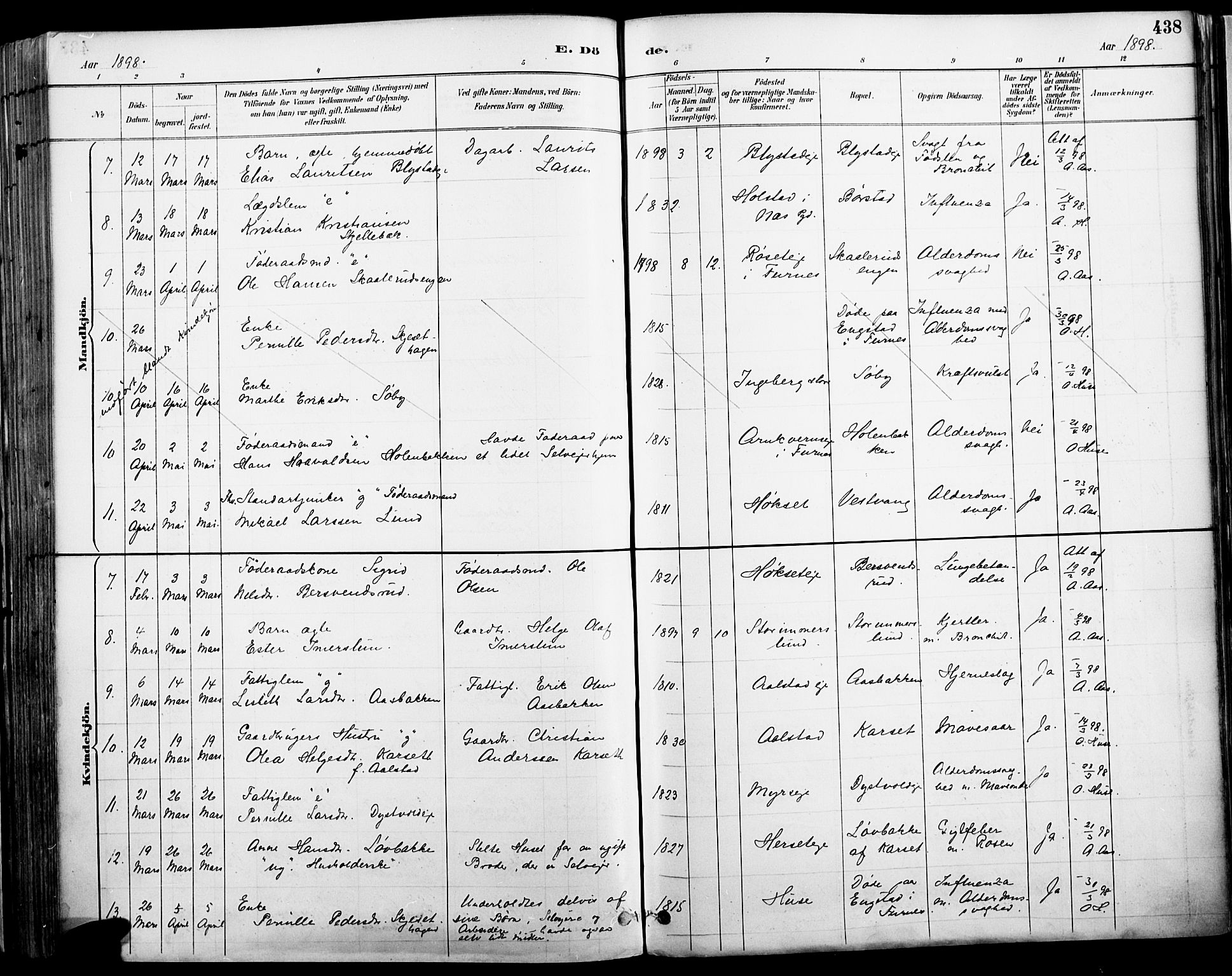 Vang prestekontor, Hedmark, AV/SAH-PREST-008/H/Ha/Haa/L0019A: Parish register (official) no. 19, 1886-1900, p. 438