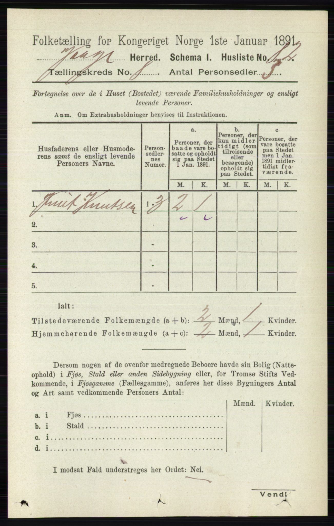 RA, 1891 census for 0515 Vågå, 1891, p. 4873