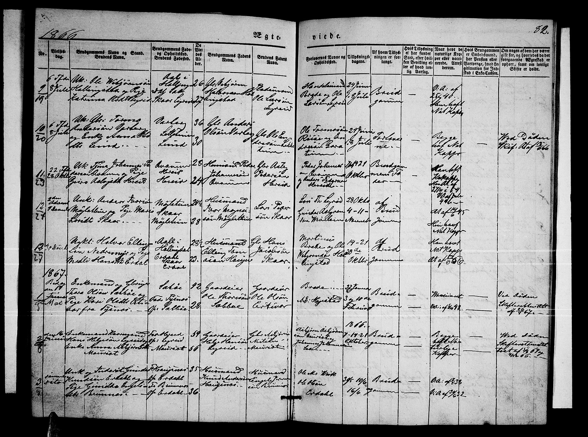 Ullensvang sokneprestembete, SAB/A-78701/H/Hab: Parish register (copy) no. C 1, 1855-1871, p. 82