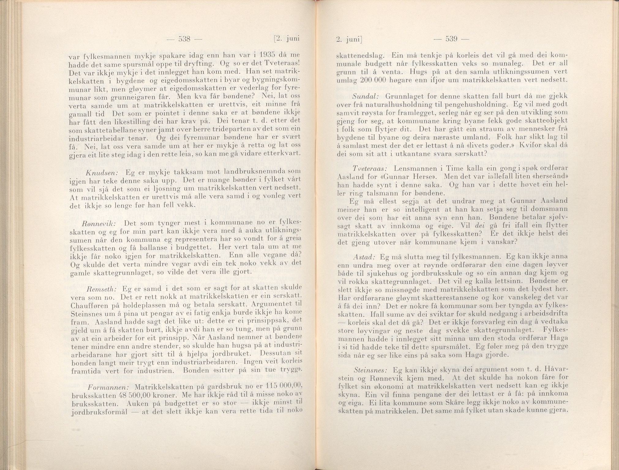 Rogaland fylkeskommune - Fylkesrådmannen , IKAR/A-900/A/Aa/Aaa/L0057: Møtebok , 1938, p. 538-539