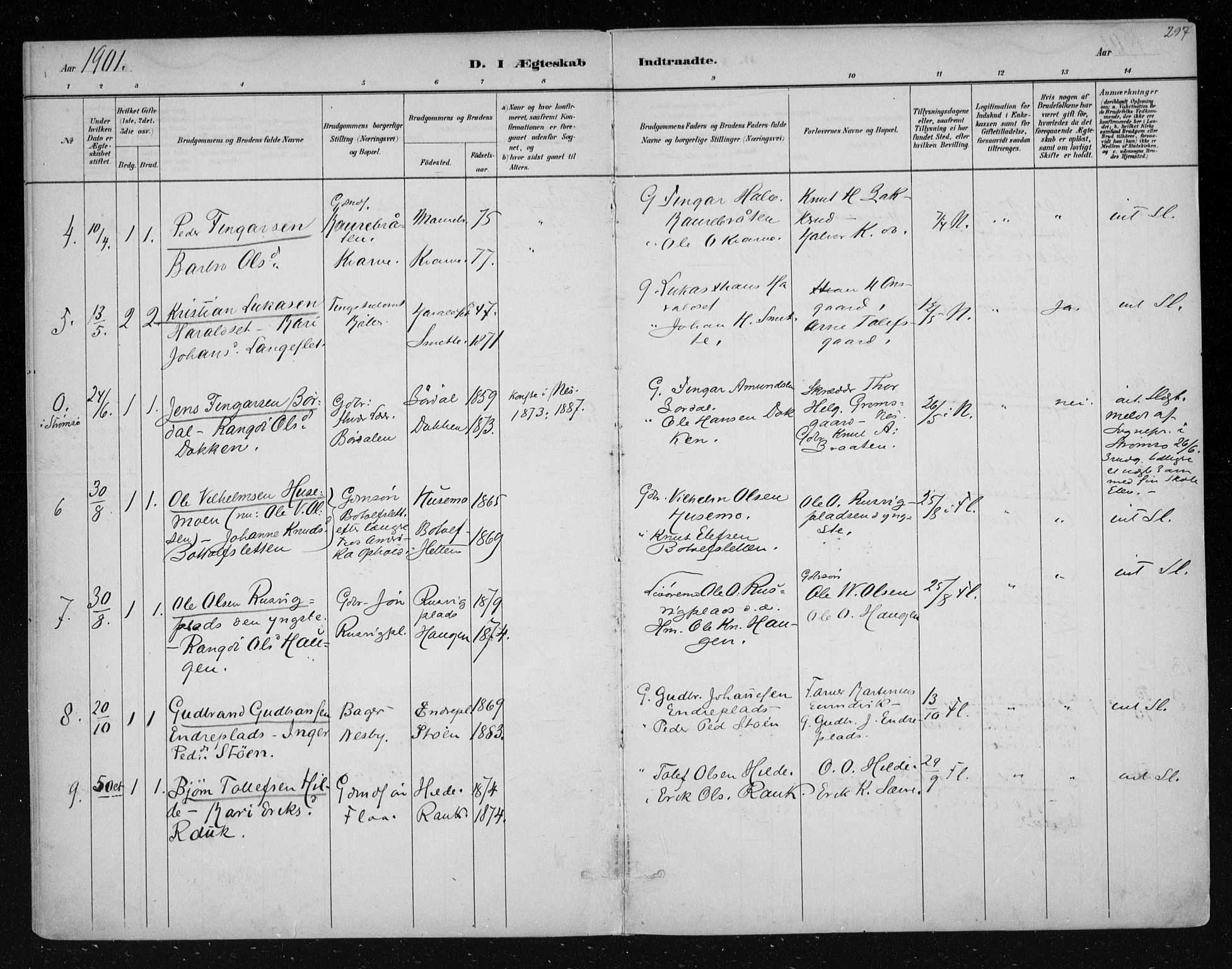 Nes kirkebøker, AV/SAKO-A-236/F/Fa/L0011: Parish register (official) no. 11, 1881-1912, p. 297