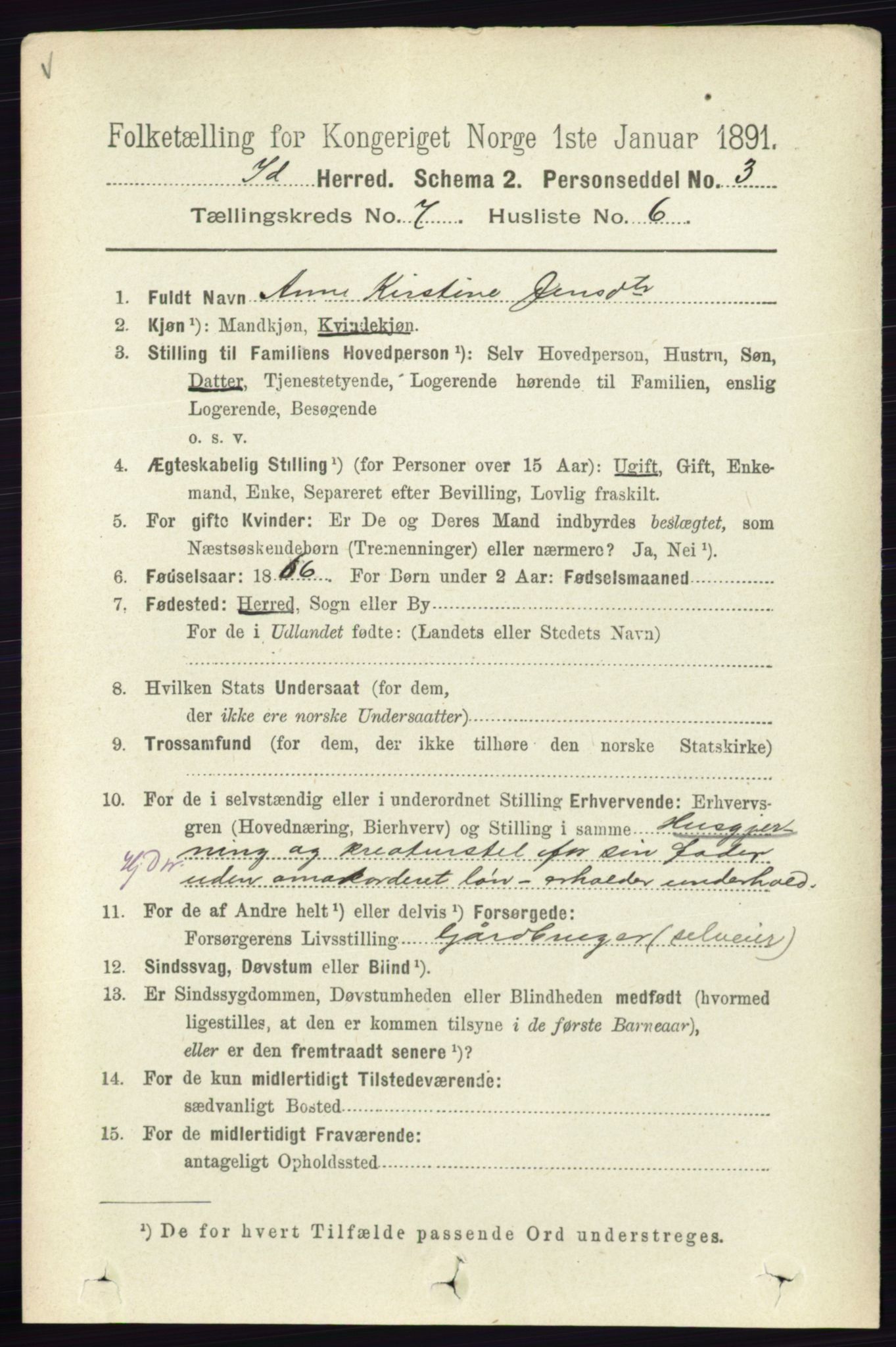 RA, 1891 census for 0117 Idd, 1891, p. 4174