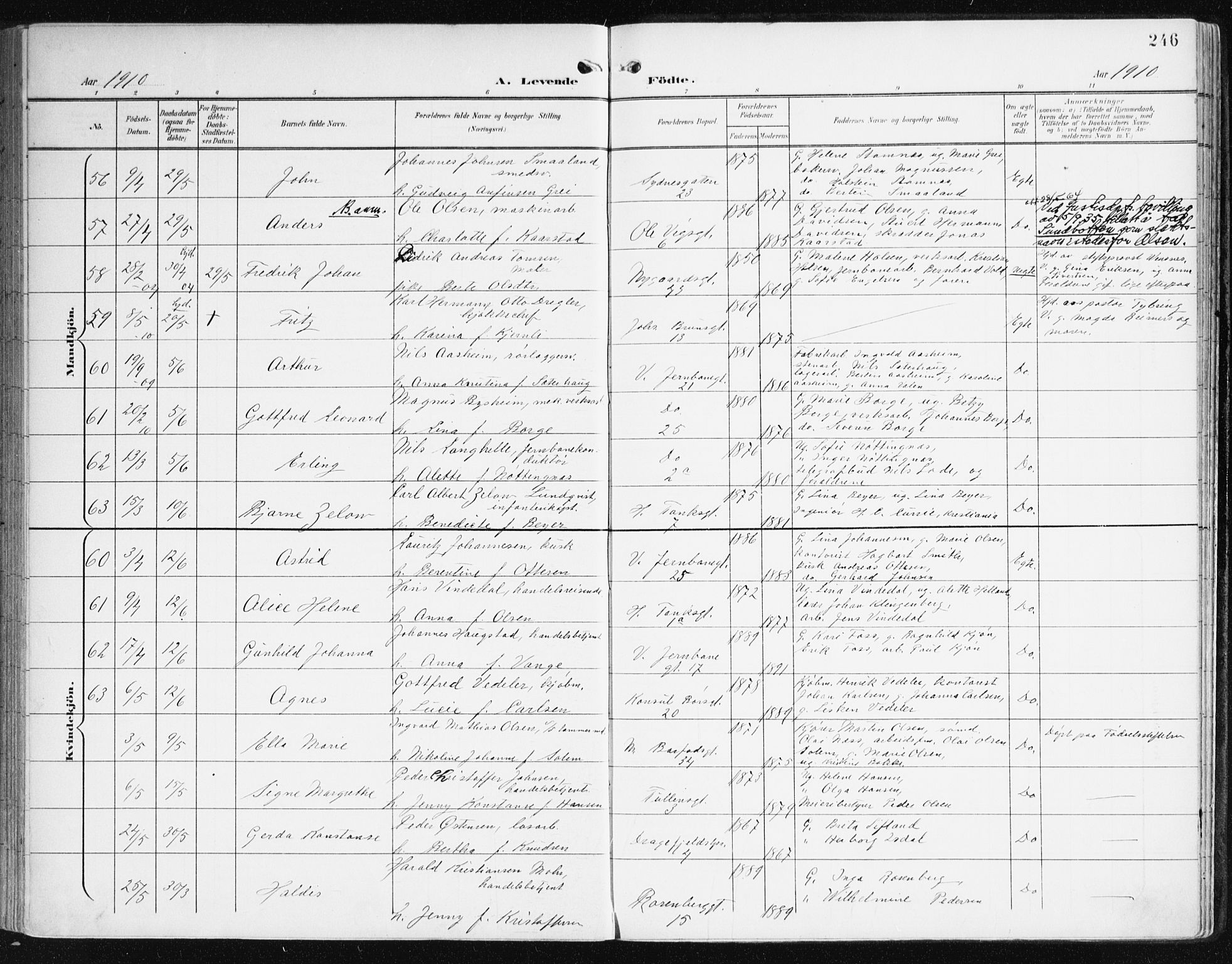 Johanneskirken sokneprestembete, AV/SAB-A-76001/H/Haa/L0002: Parish register (official) no. A 2, 1900-1912, p. 246