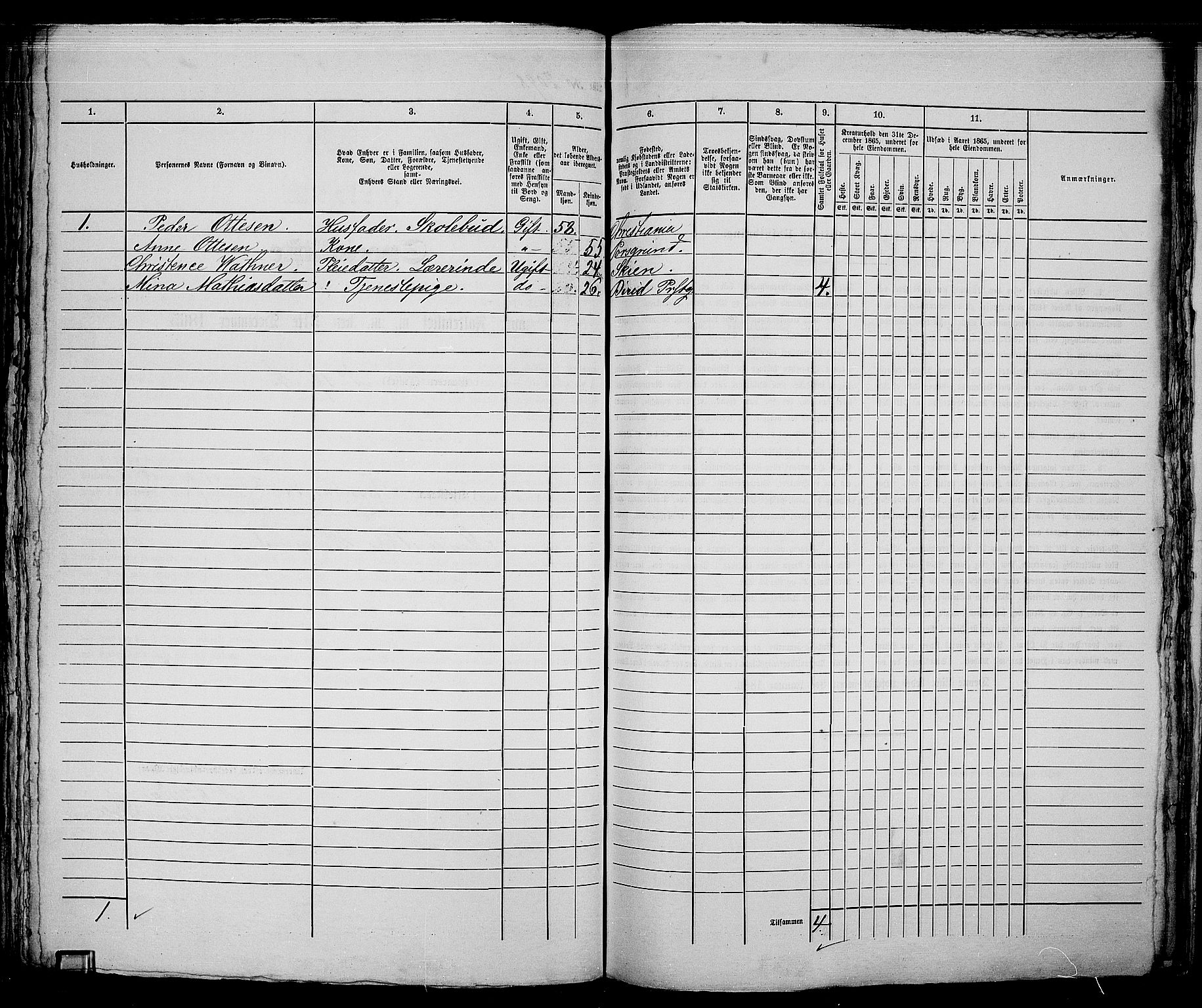 RA, 1865 census for Kristiania, 1865, p. 4686