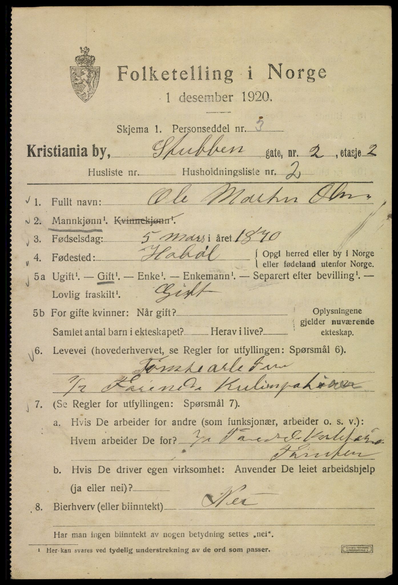 SAO, 1920 census for Kristiania, 1920, p. 553161