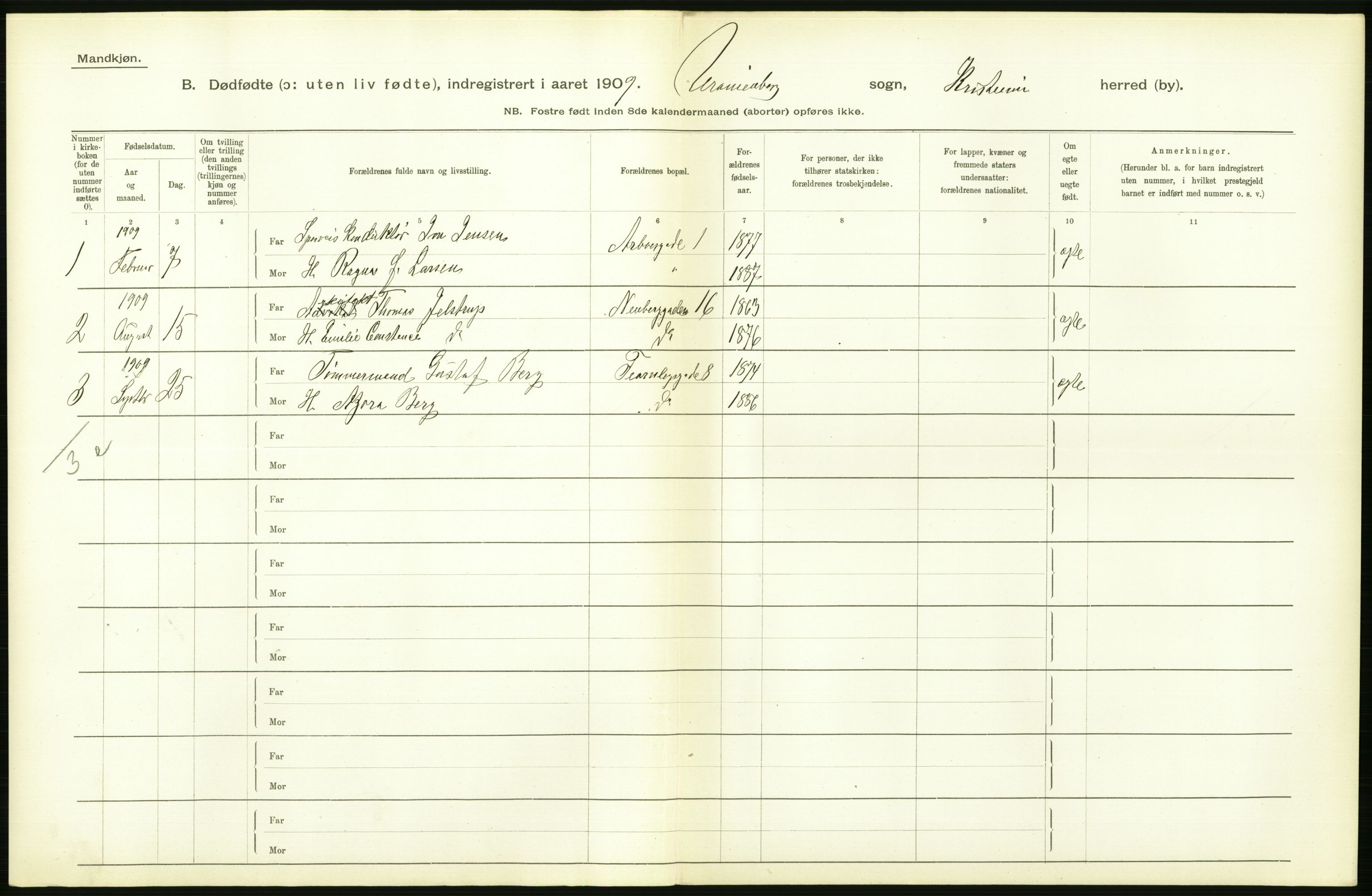 Statistisk sentralbyrå, Sosiodemografiske emner, Befolkning, AV/RA-S-2228/D/Df/Dfa/Dfag/L0010: Kristiania: Døde, dødfødte., 1909, p. 580