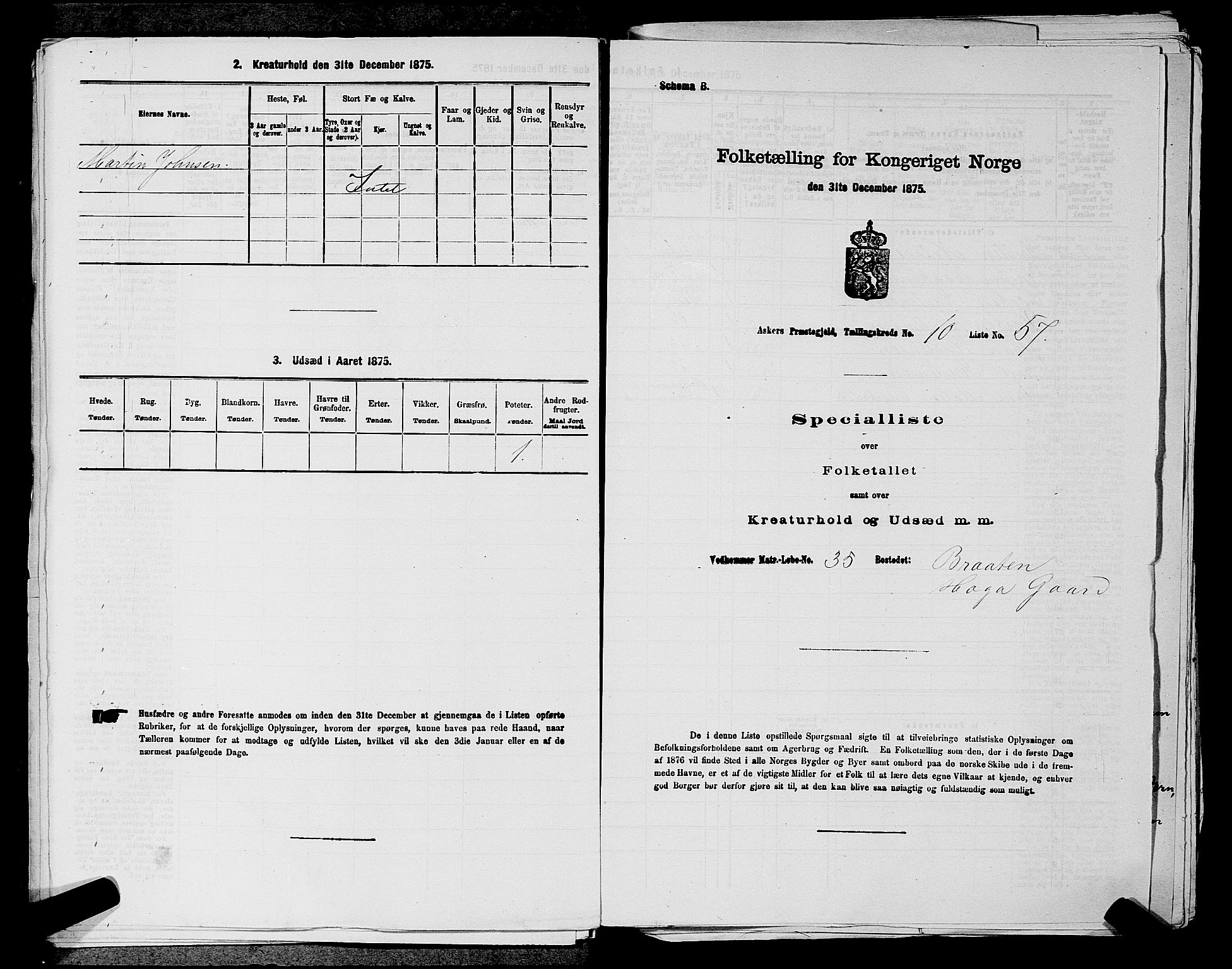 RA, 1875 census for 0220P Asker, 1875, p. 1905