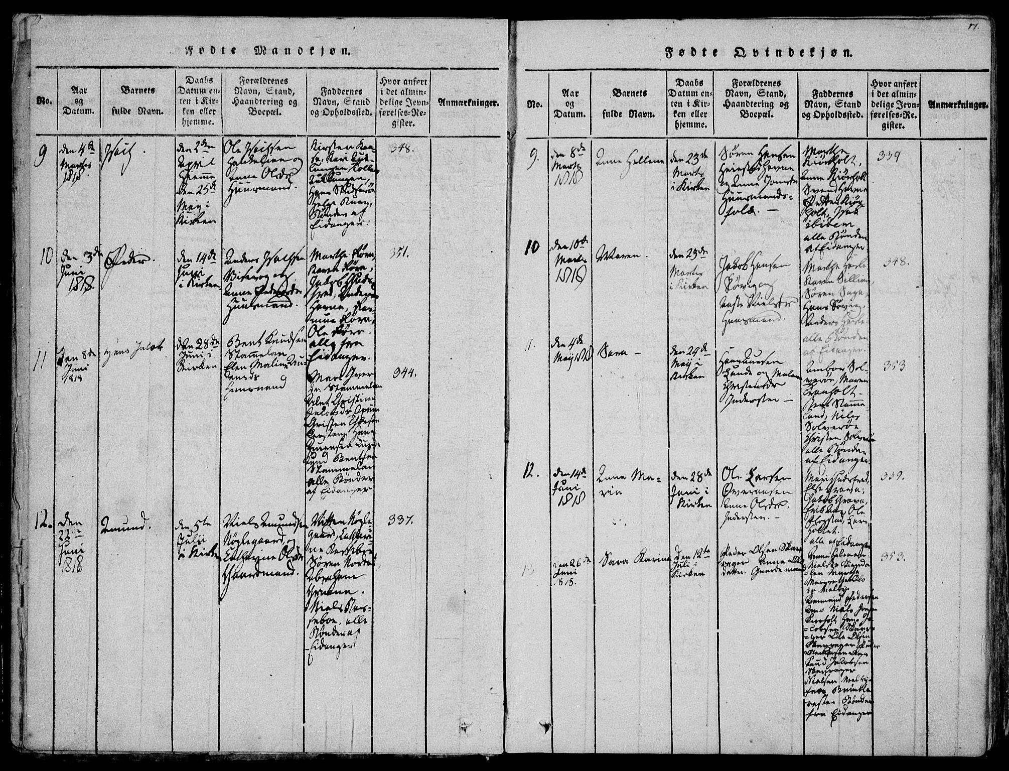 Eidanger kirkebøker, SAKO/A-261/F/Fa/L0007: Parish register (official) no. 7, 1814-1831, p. 17