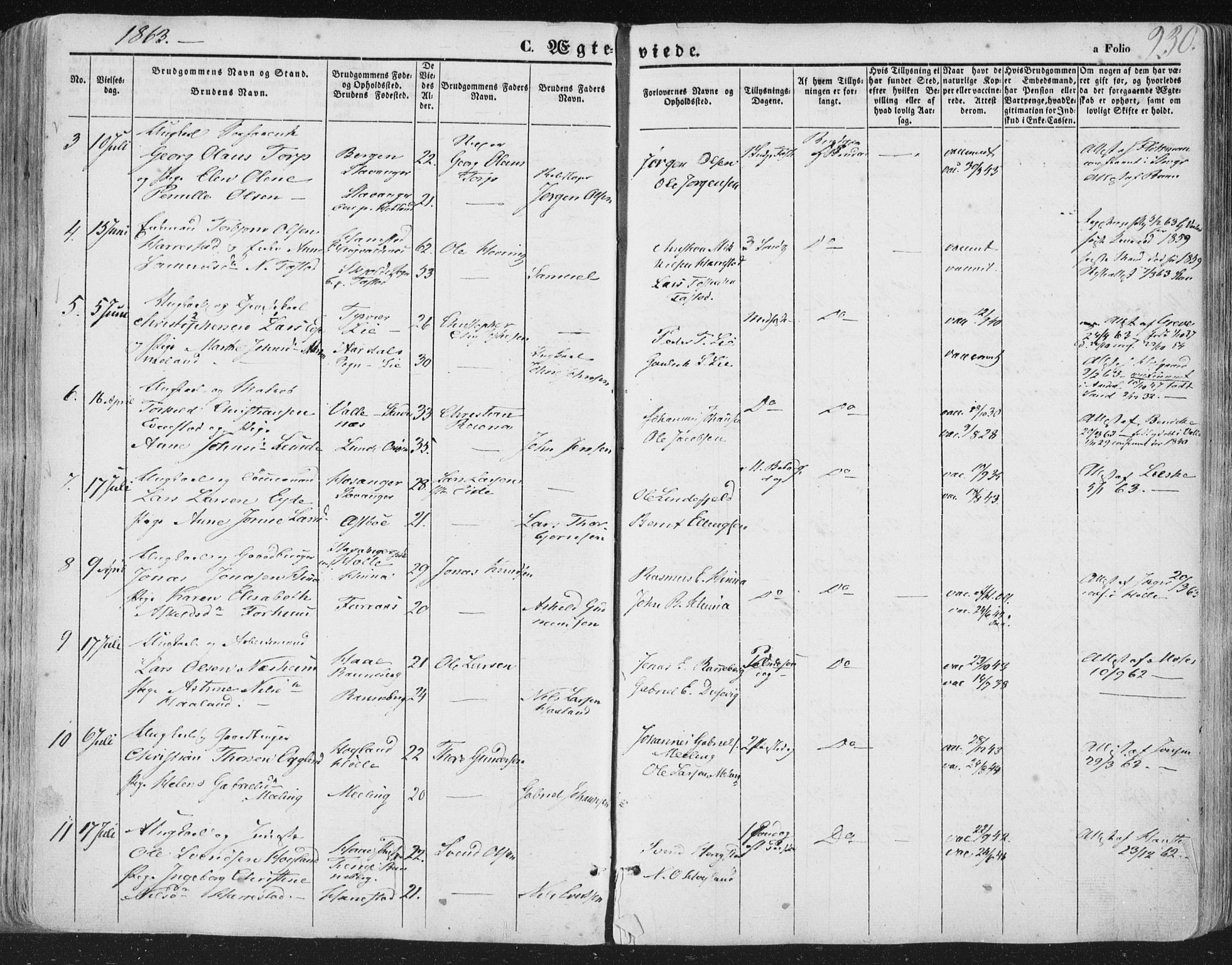 Hetland sokneprestkontor, AV/SAST-A-101826/30/30BA/L0002: Parish register (official) no. A 2, 1849-1869, p. 230