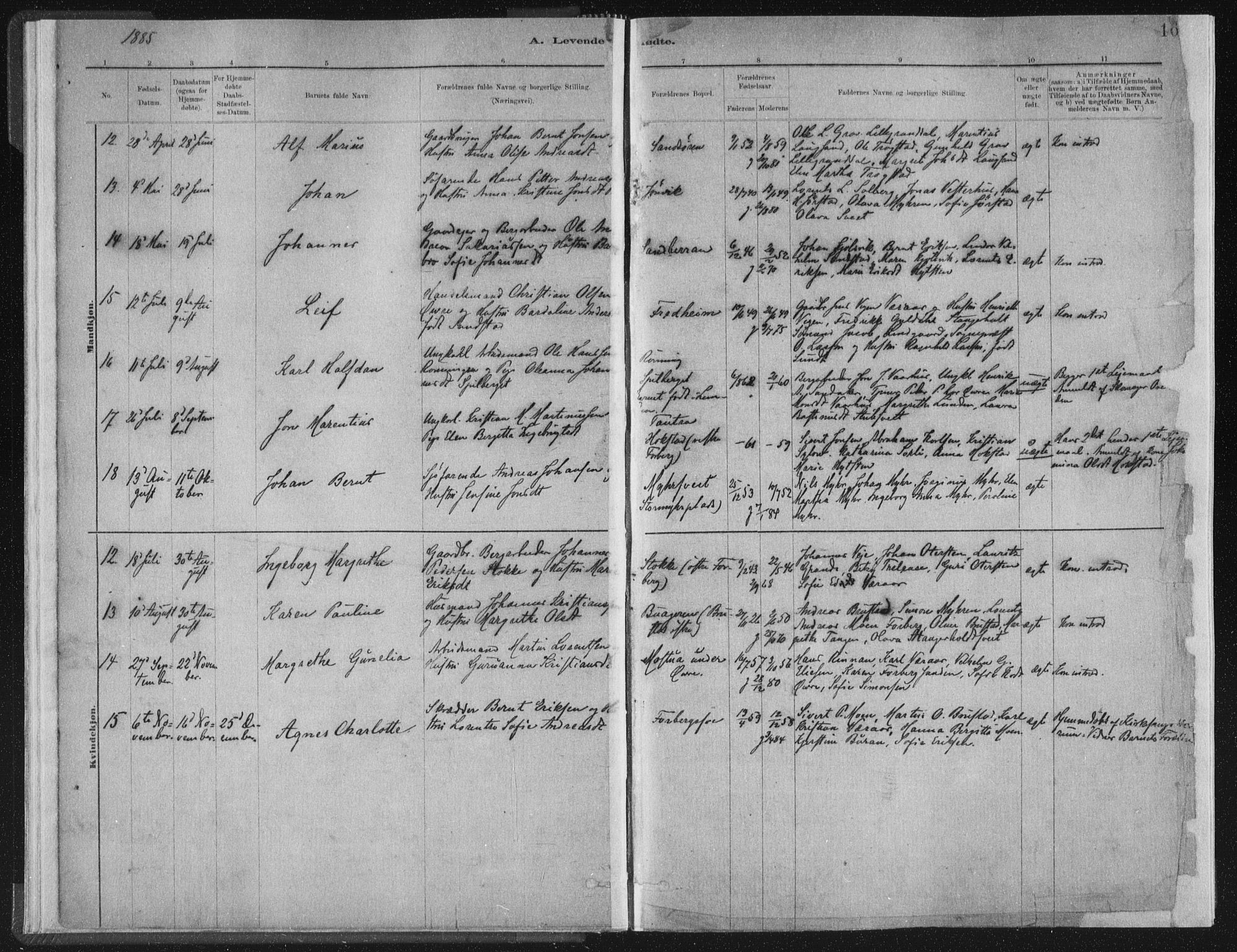Ministerialprotokoller, klokkerbøker og fødselsregistre - Nord-Trøndelag, SAT/A-1458/722/L0220: Parish register (official) no. 722A07, 1881-1908, p. 16