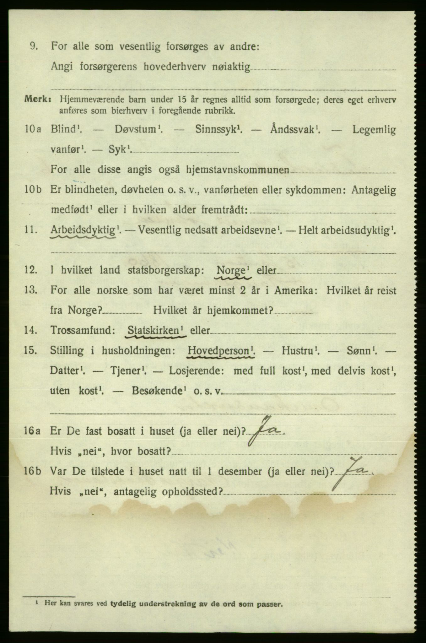 SAO, 1920 census for Fredrikshald, 1920, p. 13419