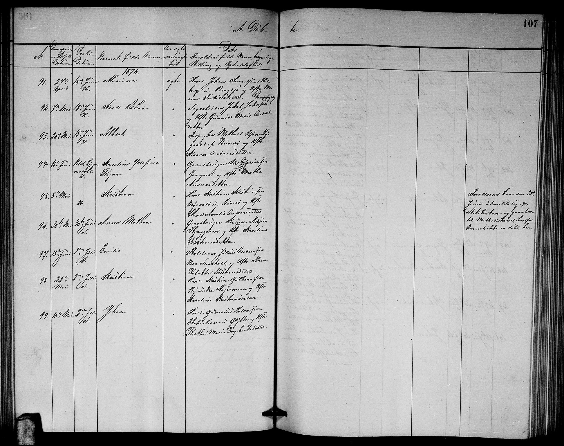 Høland prestekontor Kirkebøker, AV/SAO-A-10346a/G/Ga/L0006: Parish register (copy) no. I 6, 1869-1879, p. 107