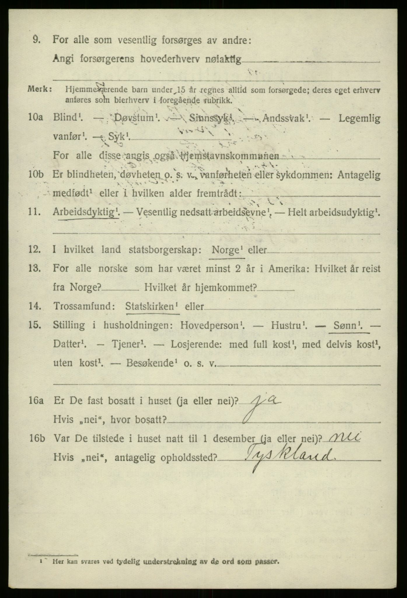 SAB, 1920 census for Gloppen, 1920, p. 4303