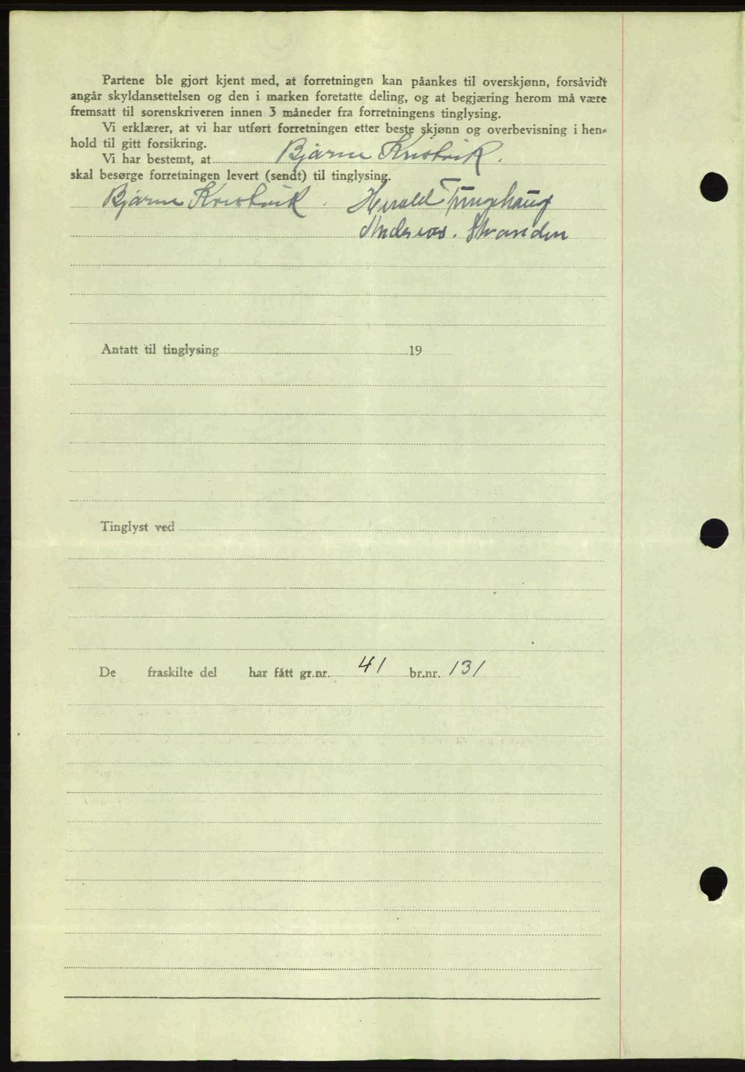 Romsdal sorenskriveri, AV/SAT-A-4149/1/2/2C: Mortgage book no. A15, 1943-1944, Diary no: : 2125/1943