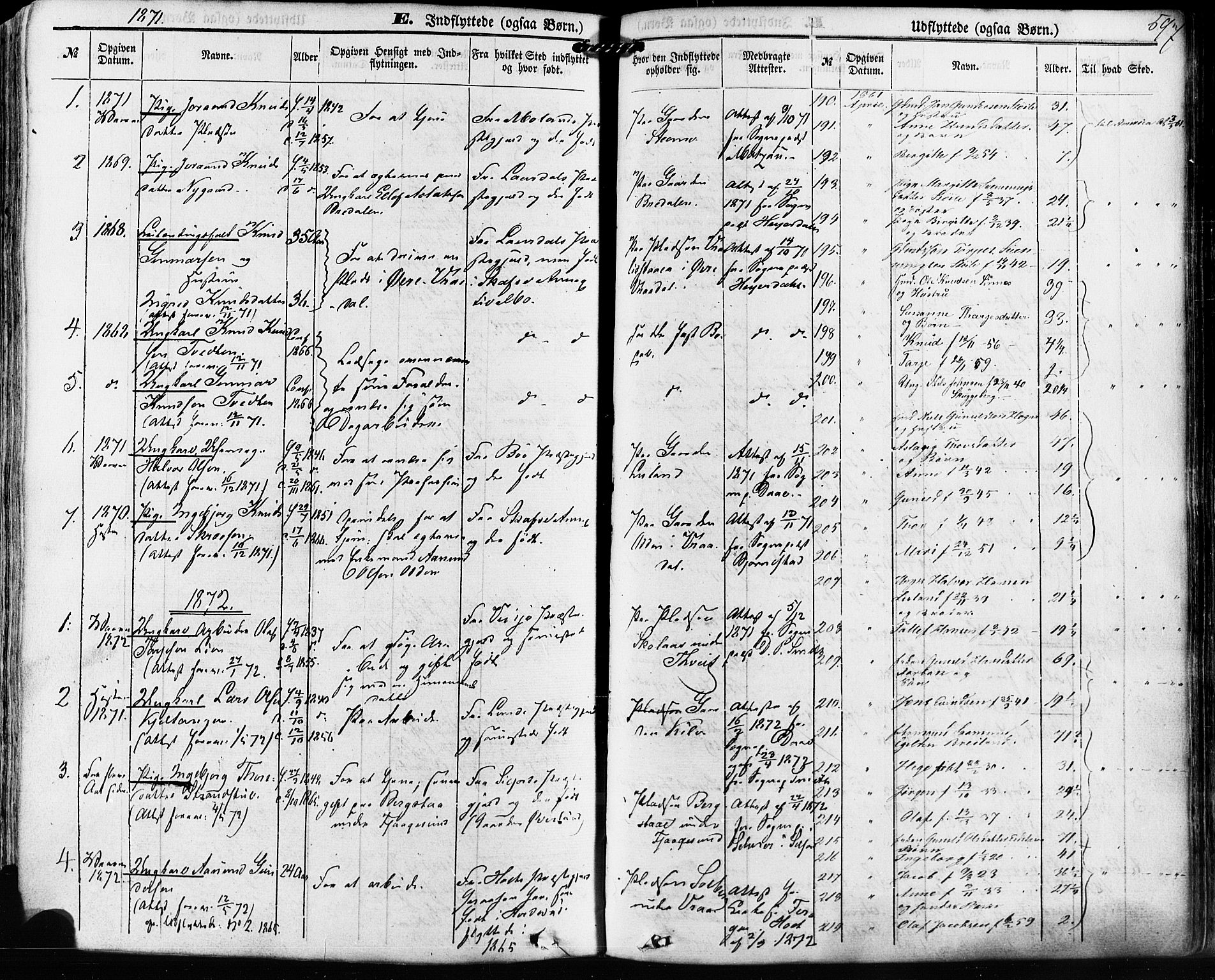 Kviteseid kirkebøker, SAKO/A-276/F/Fa/L0007: Parish register (official) no. I 7, 1859-1881, p. 597