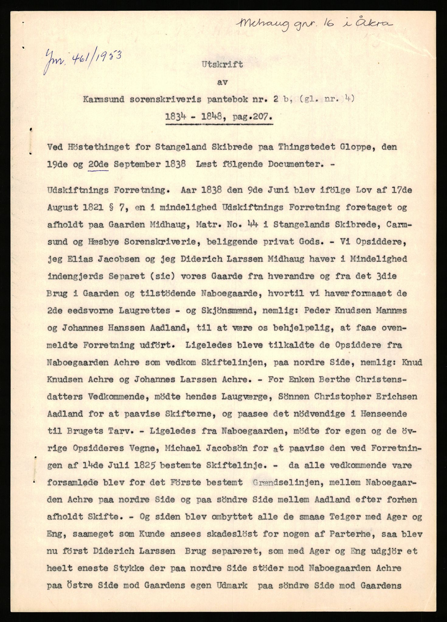 Statsarkivet i Stavanger, SAST/A-101971/03/Y/Yj/L0057: Avskrifter sortert etter gårdsnavn: Marvik med hage - Meling i Hetland, 1750-1930, p. 121