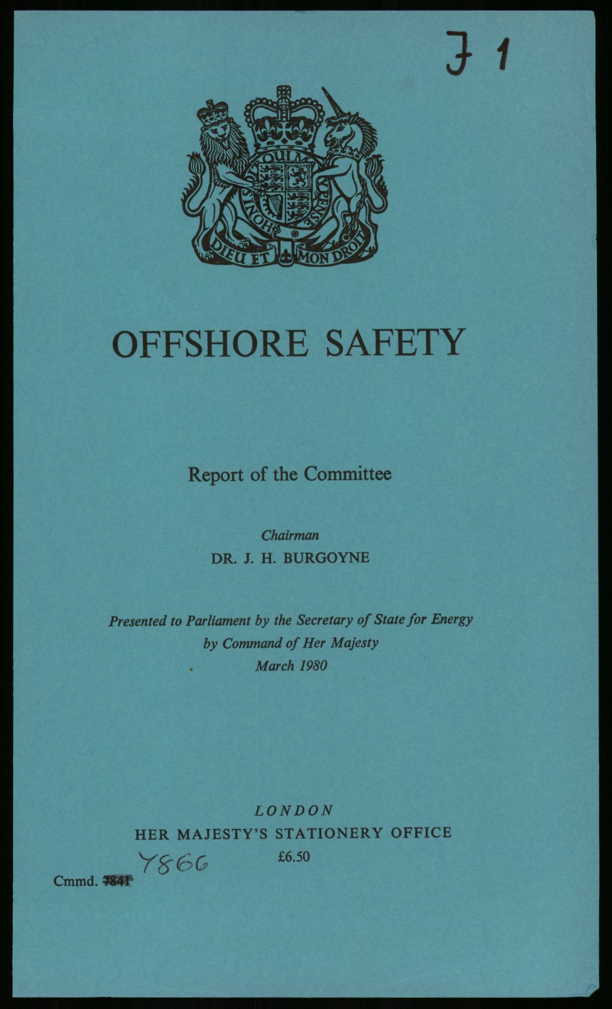 Justisdepartementet, Granskningskommisjonen ved Alexander Kielland-ulykken 27.3.1980, RA/S-1165/D/L0014: J Department of Energy (Doku.liste + J1-J10 av 11)/K Department of Trade (Doku.liste + K1-K4 av 4), 1980-1981, p. 4