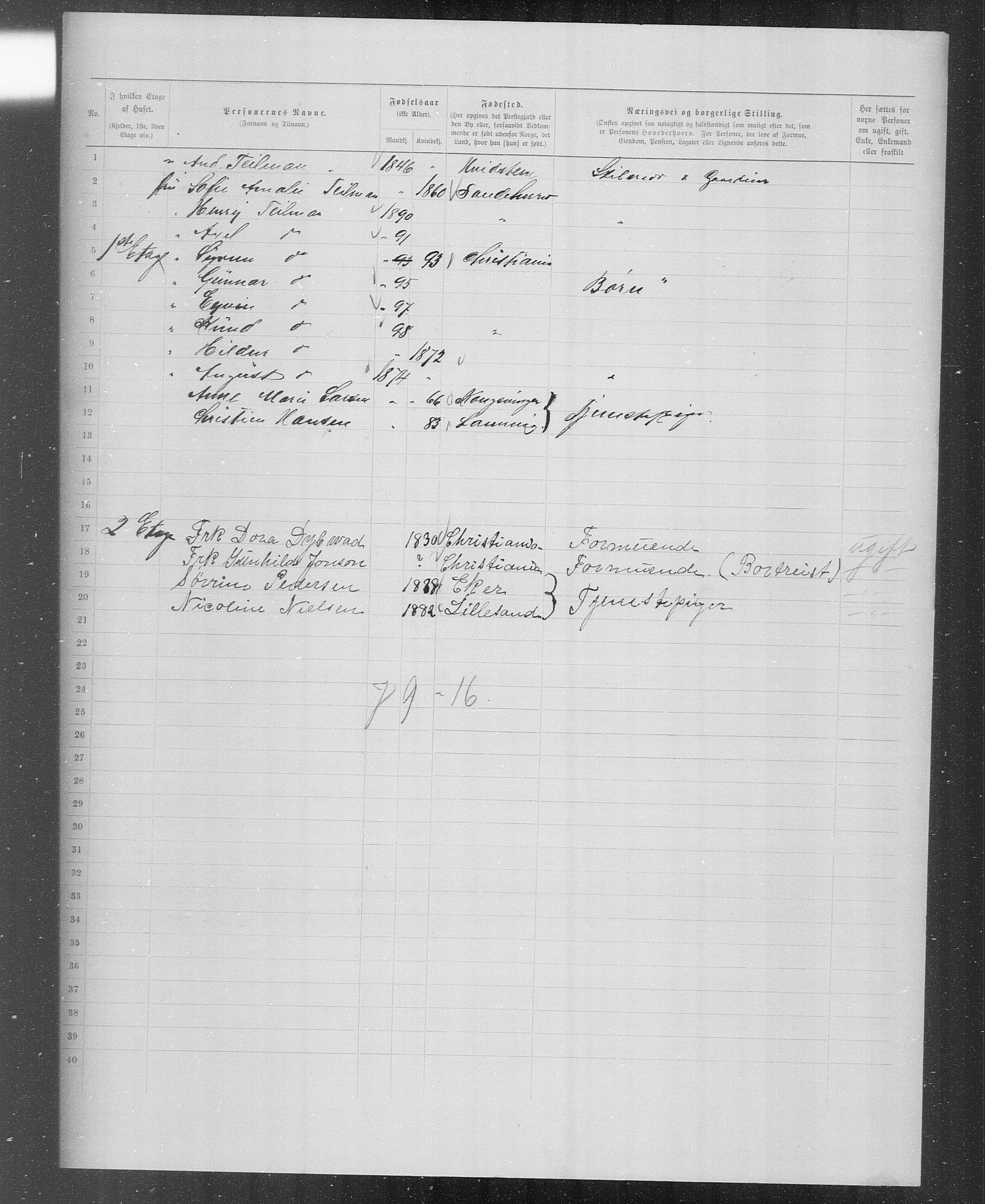 OBA, Municipal Census 1899 for Kristiania, 1899, p. 4424