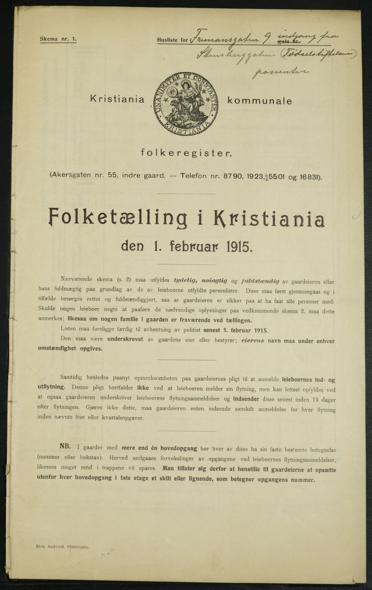 OBA, Municipal Census 1915 for Kristiania, 1915, p. 26532