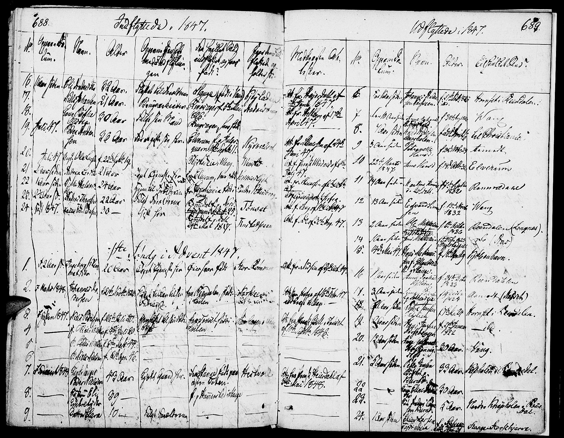 Løten prestekontor, SAH/PREST-022/K/Ka/L0006: Parish register (official) no. 6, 1832-1849, p. 688-689
