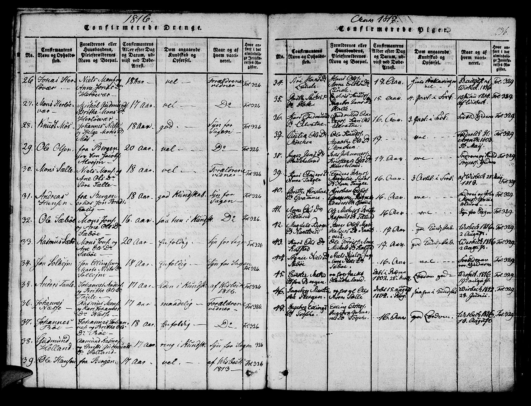 Manger sokneprestembete, AV/SAB-A-76801/H/Haa: Parish register (official) no. A 3, 1816-1824, p. 236