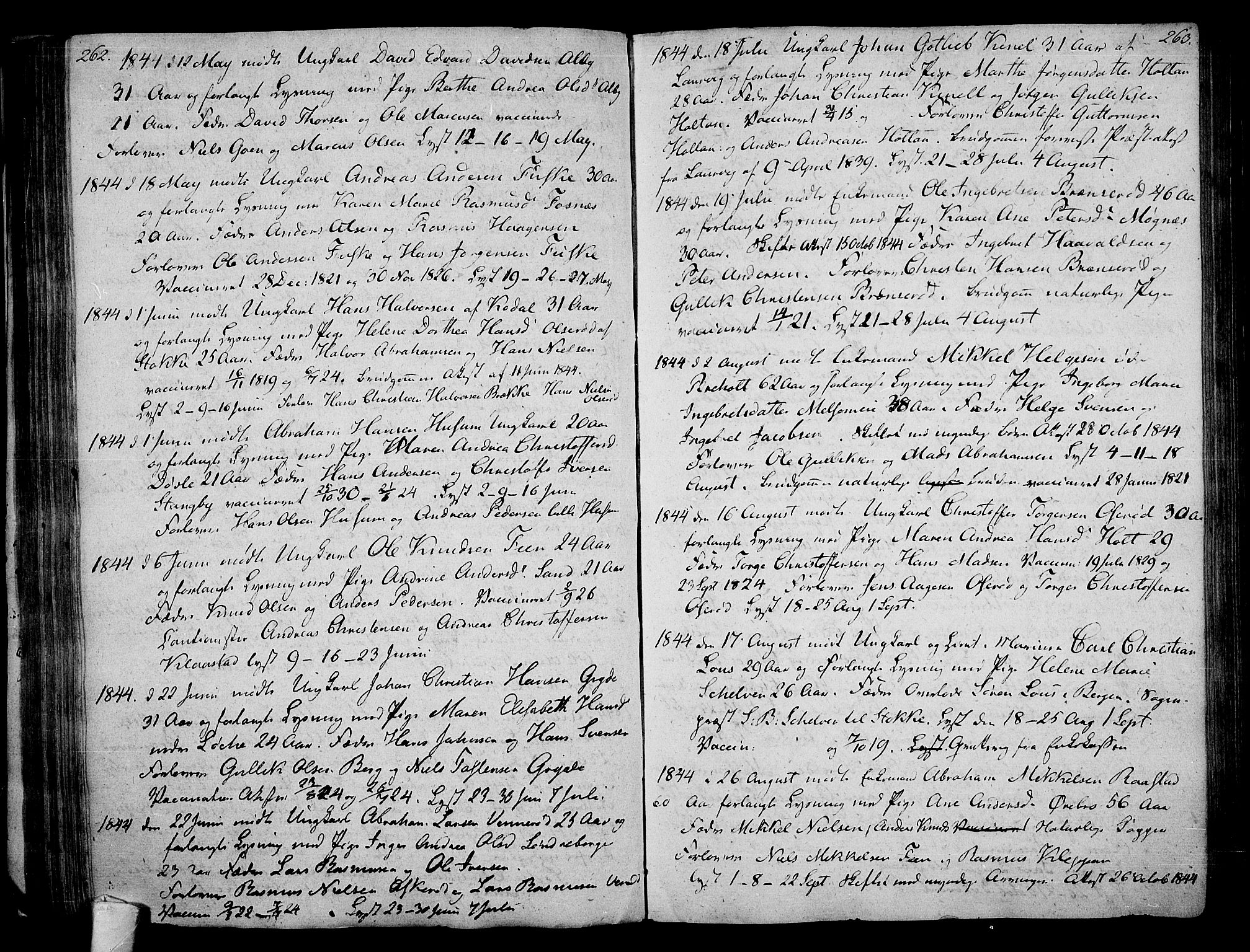 Stokke kirkebøker, AV/SAKO-A-320/F/Fa/L0004: Parish register (official) no. I 4, 1804-1815, p. 262-263