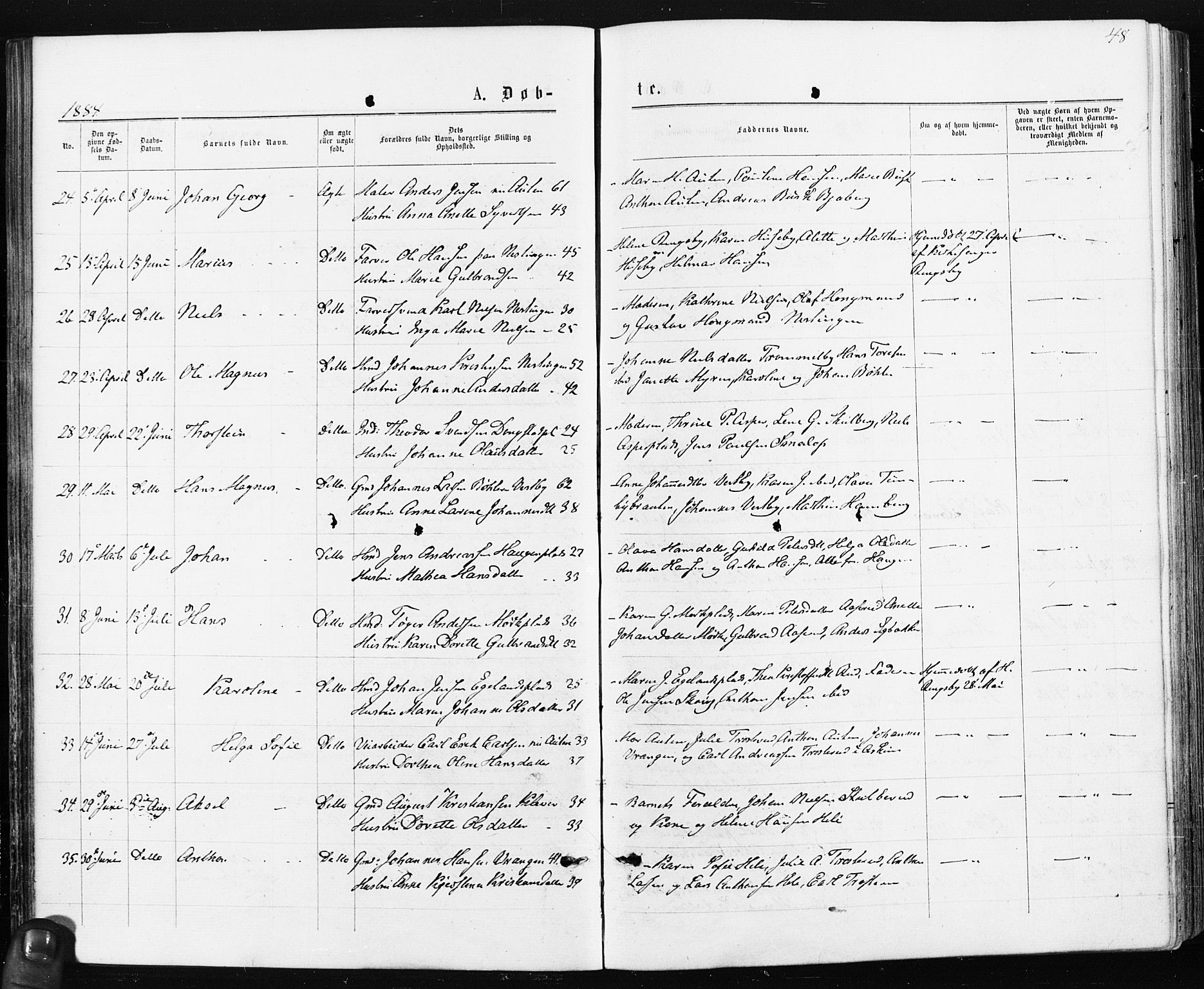 Spydeberg prestekontor Kirkebøker, SAO/A-10924/F/Fa/L0007: Parish register (official) no. I 7, 1875-1885, p. 48