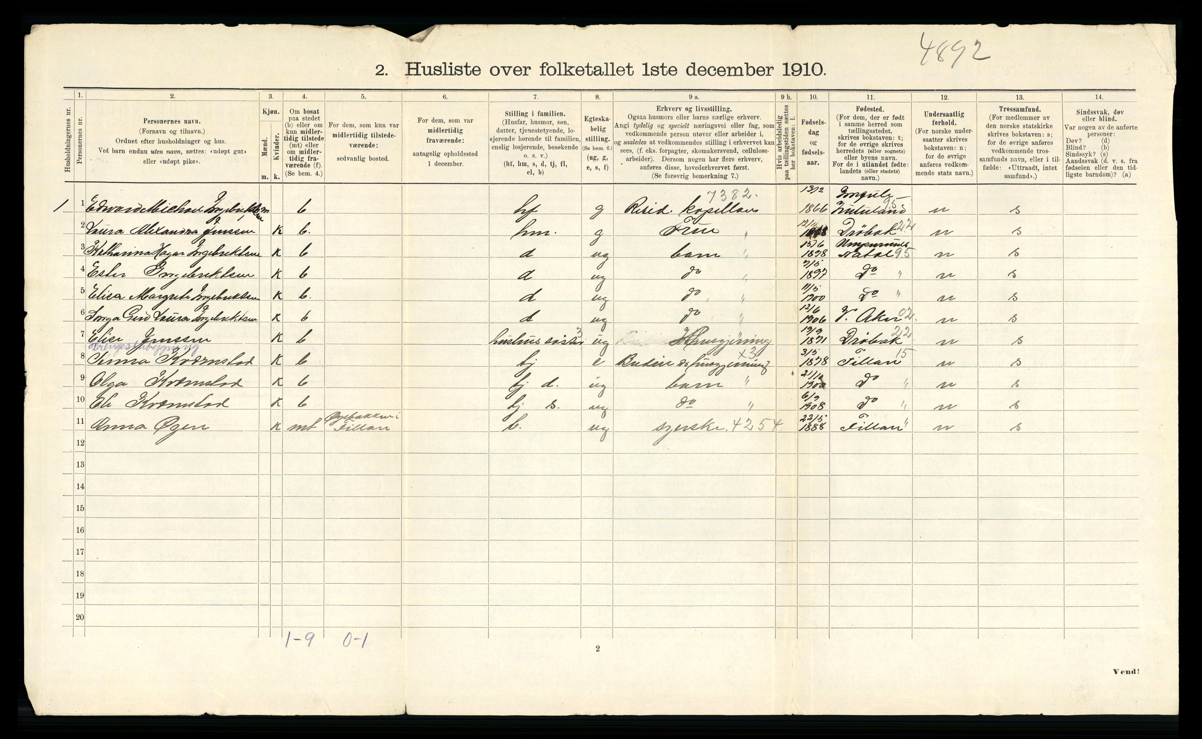RA, 1910 census for Hitra, 1910, p. 44