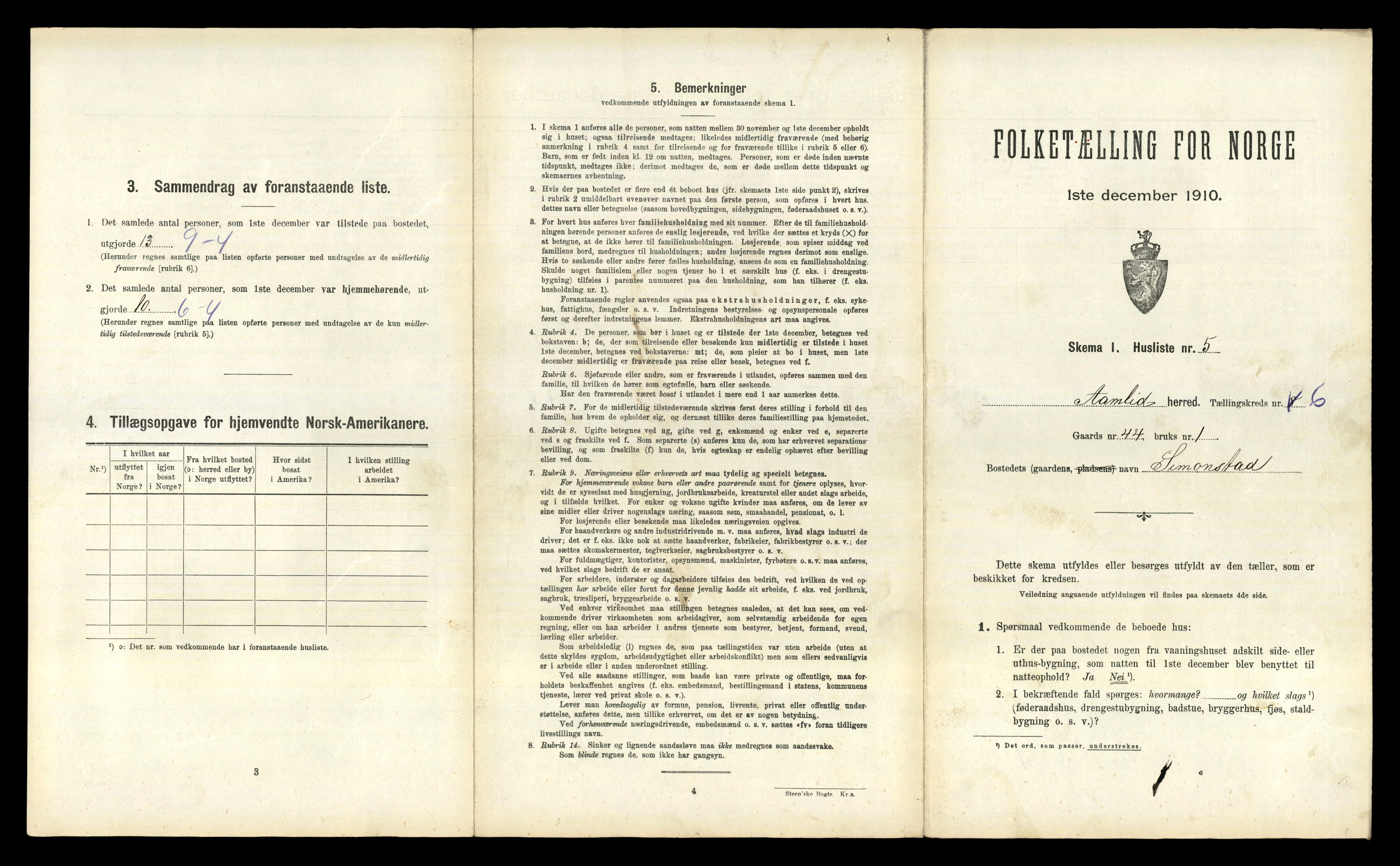 RA, 1910 census for Åmli, 1910, p. 355