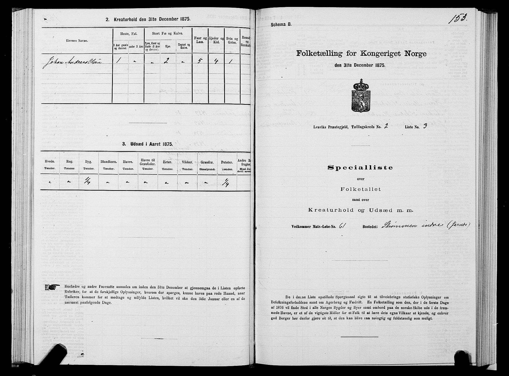 SATØ, 1875 census for 1931P Lenvik, 1875, p. 1153