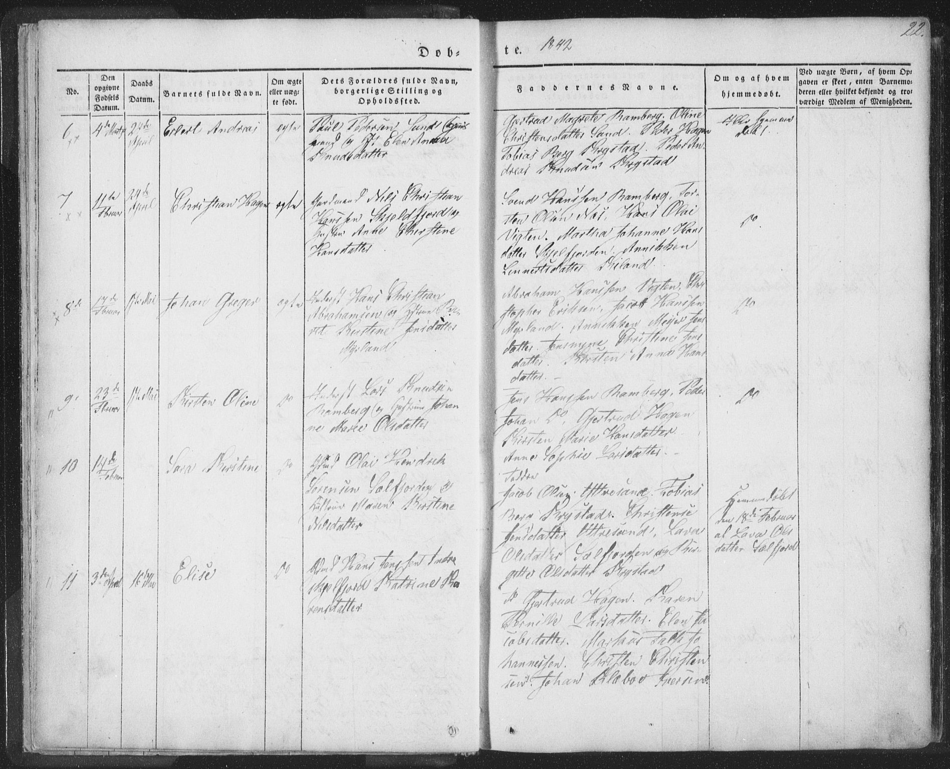 Ministerialprotokoller, klokkerbøker og fødselsregistre - Nordland, SAT/A-1459/885/L1202: Parish register (official) no. 885A03, 1838-1859, p. 22