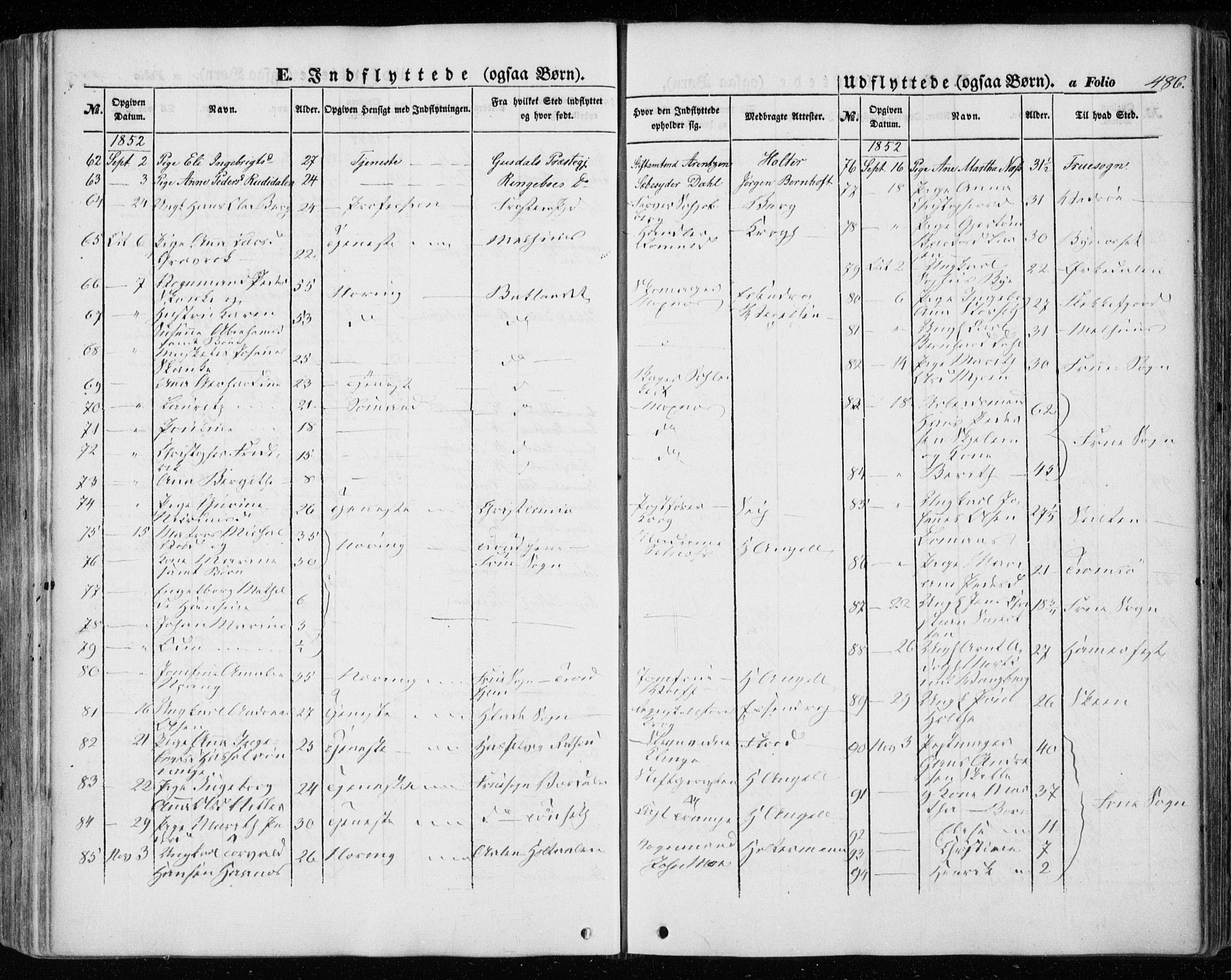 Ministerialprotokoller, klokkerbøker og fødselsregistre - Sør-Trøndelag, AV/SAT-A-1456/601/L0051: Parish register (official) no. 601A19, 1848-1857, p. 486