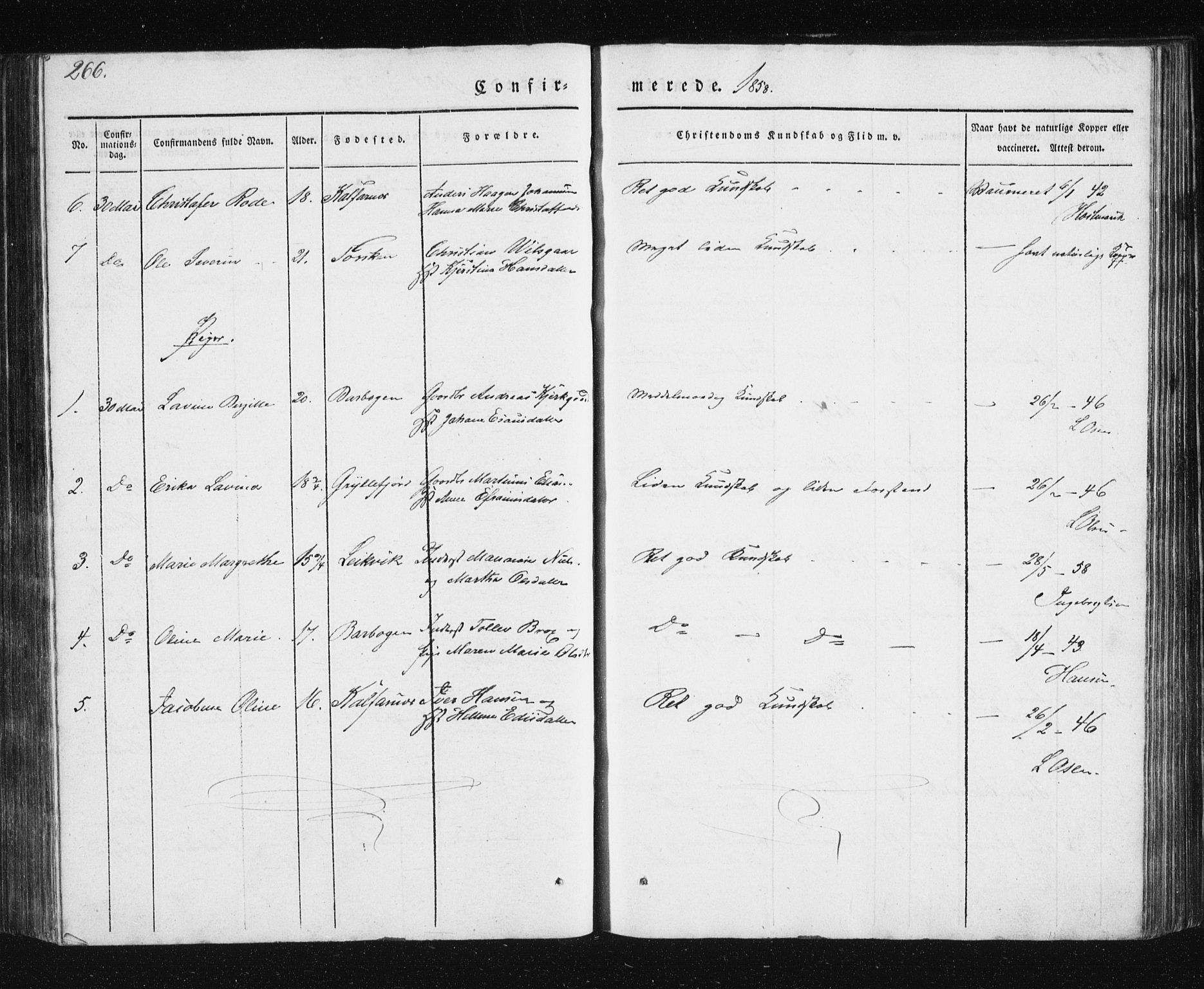 Berg sokneprestkontor, SATØ/S-1318/G/Ga/Gab/L0011klokker: Parish register (copy) no. 11, 1833-1878, p. 266