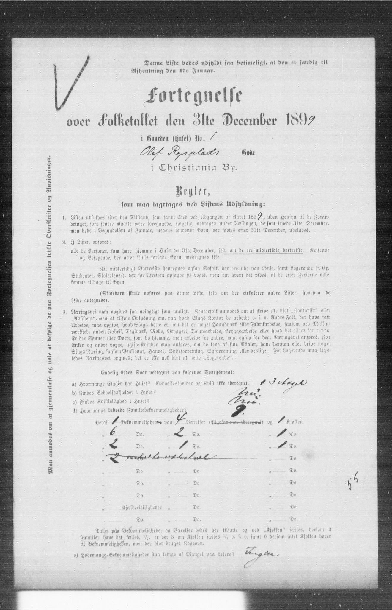 OBA, Municipal Census 1899 for Kristiania, 1899, p. 9763