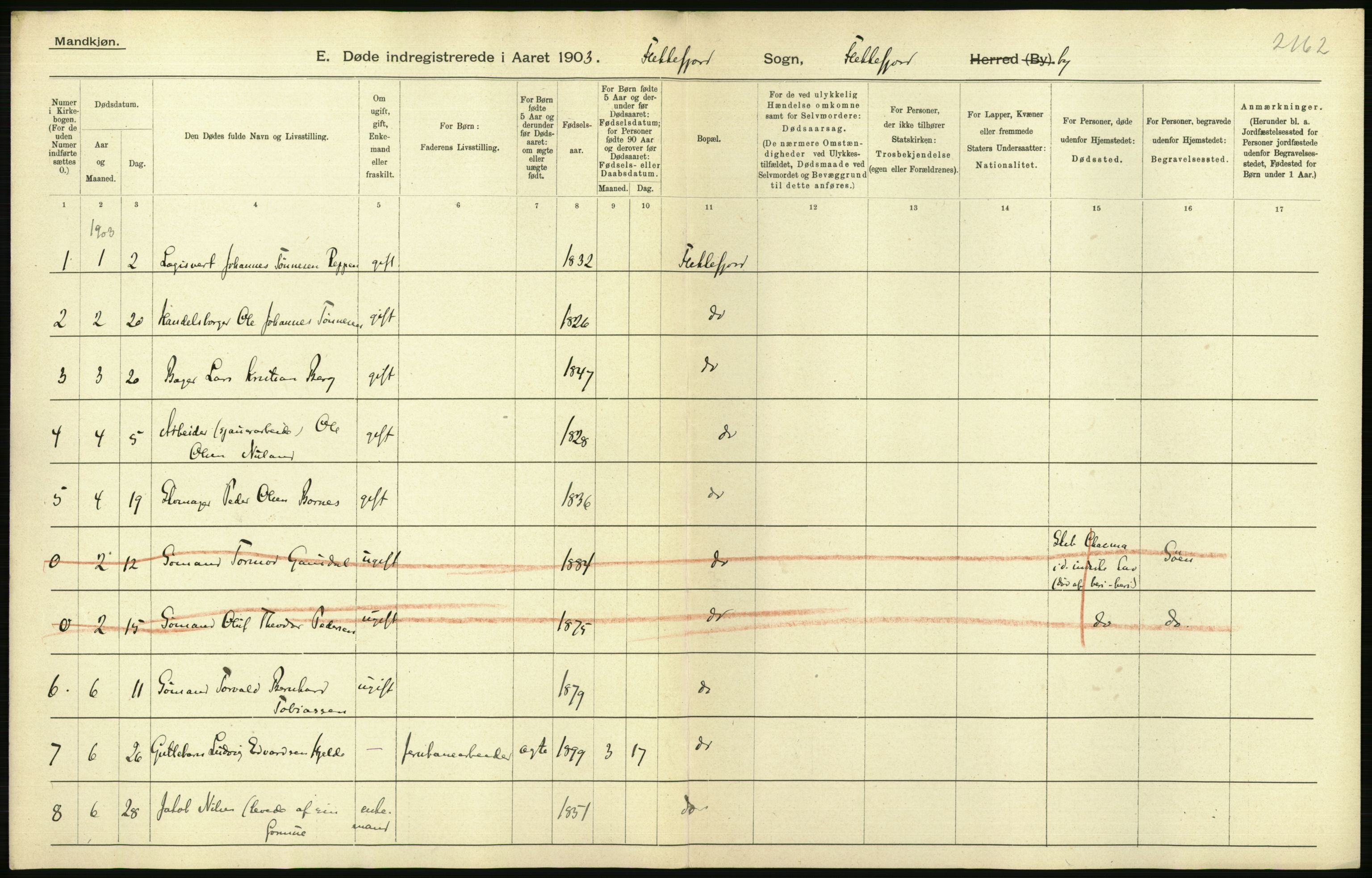 Statistisk sentralbyrå, Sosiodemografiske emner, Befolkning, AV/RA-S-2228/D/Df/Dfa/Dfaa/L0011: Lister og Mandal amt: Fødte, gifte, døde, 1903, p. 566