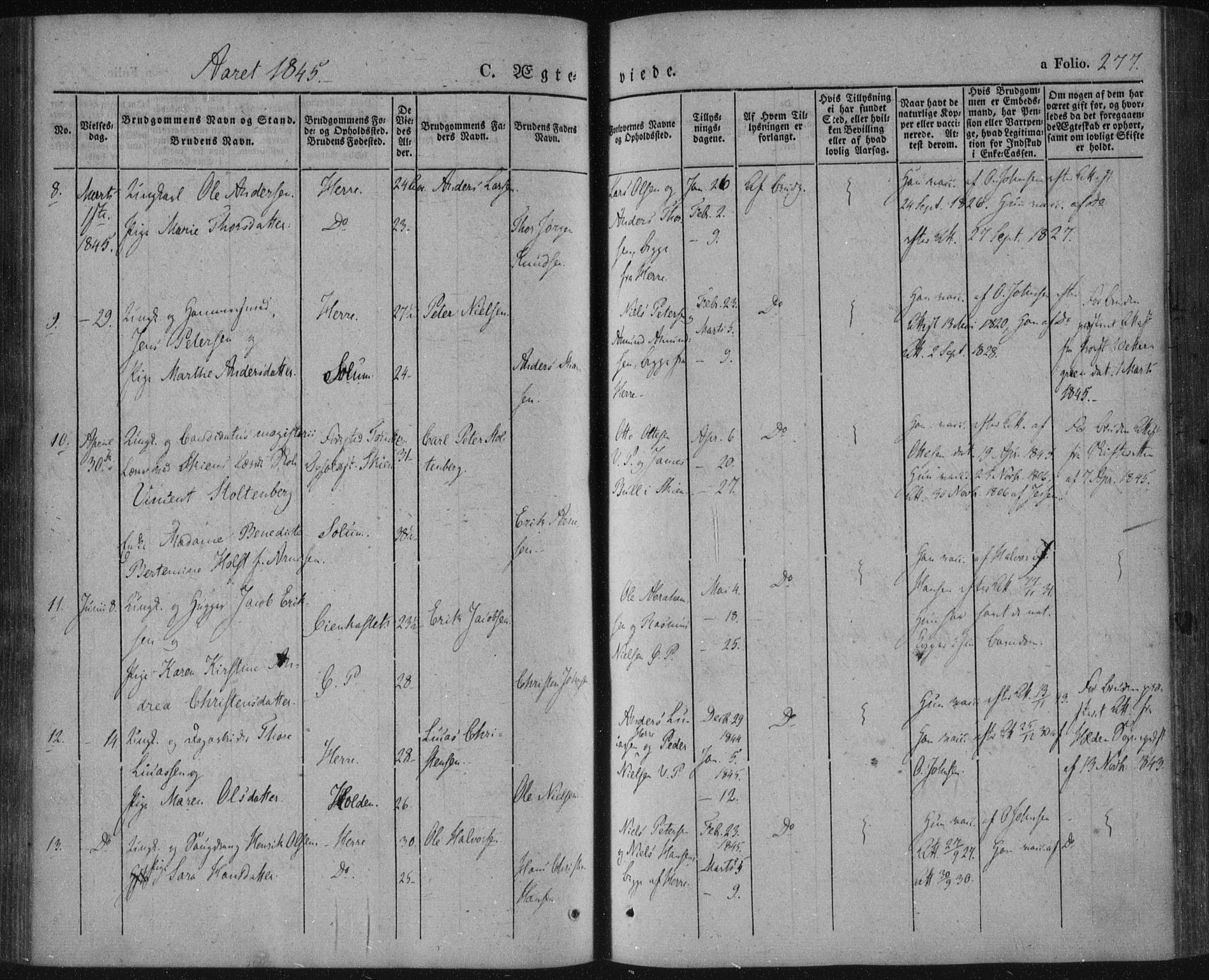 Porsgrunn kirkebøker , AV/SAKO-A-104/F/Fa/L0006: Parish register (official) no. 6, 1841-1857, p. 277