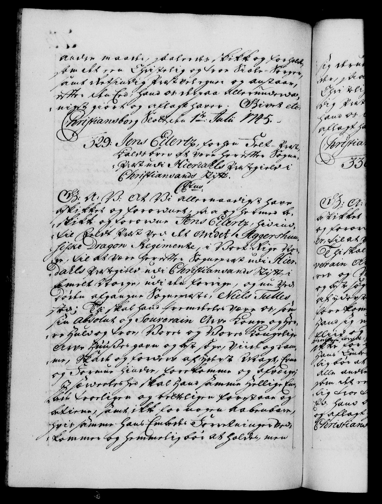 Danske Kanselli 1572-1799, AV/RA-EA-3023/F/Fc/Fca/Fcaa/L0034: Norske registre, 1745-1746, p. 203b