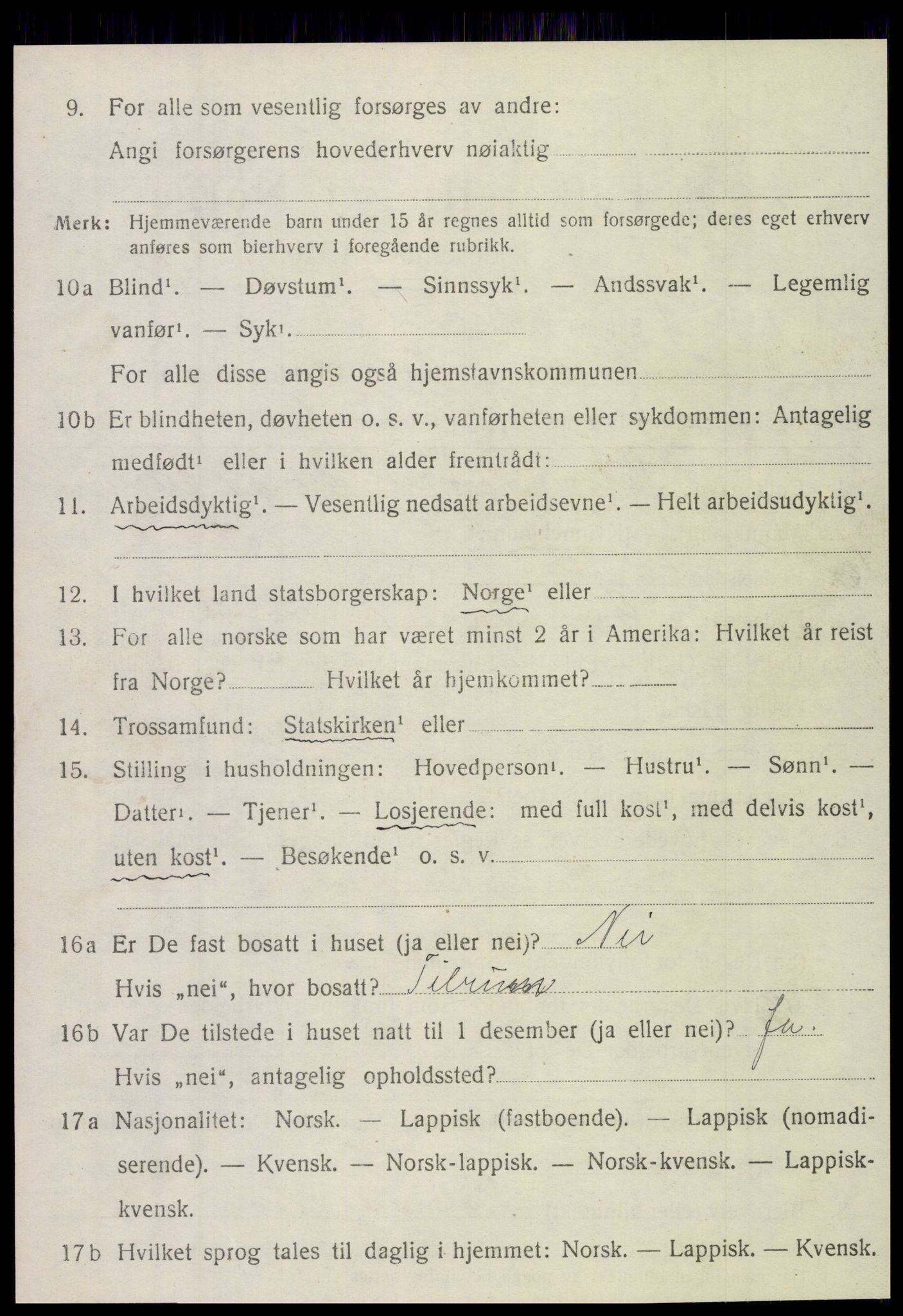 SAT, 1920 census for Brønnøy, 1920, p. 2883