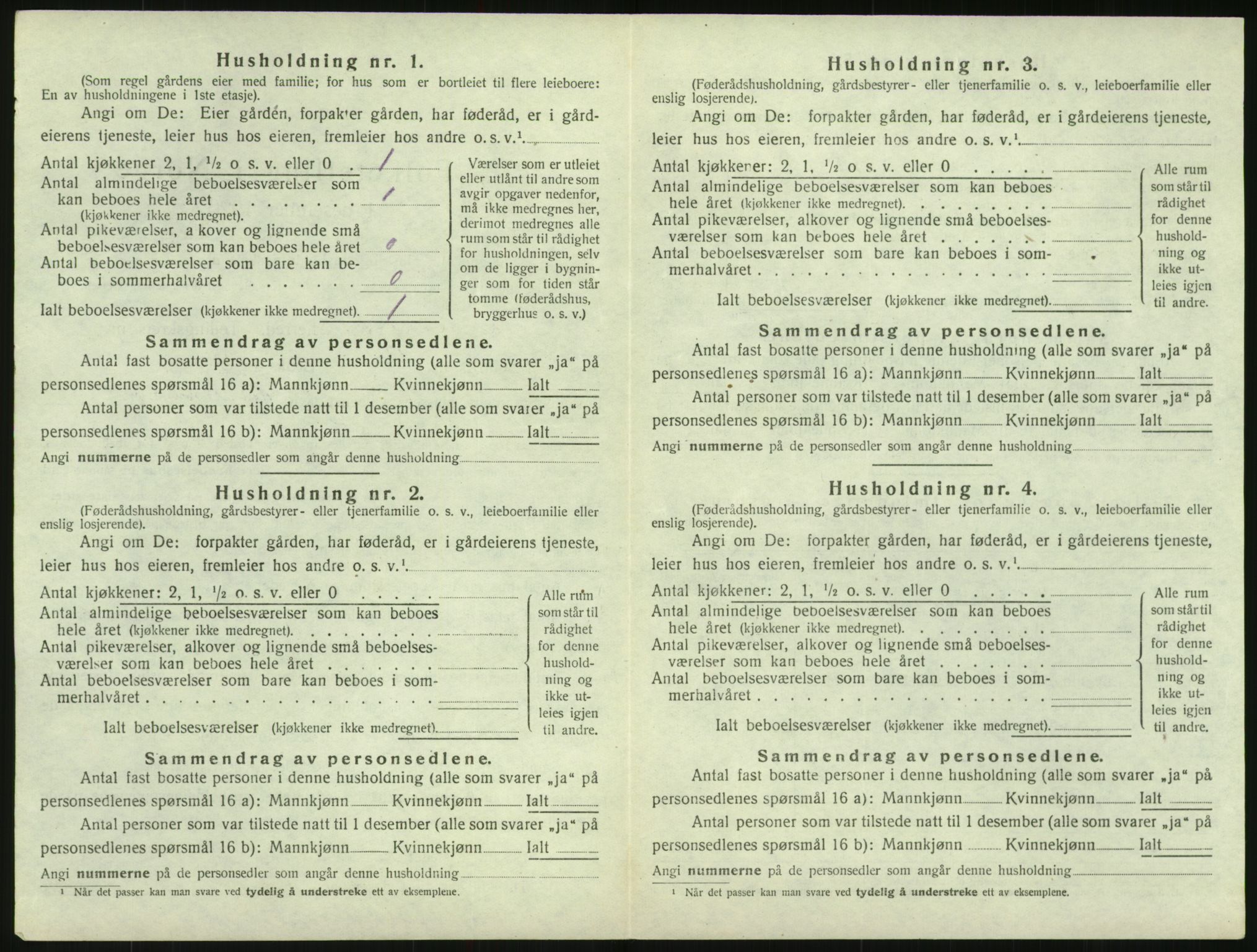 SAK, 1920 census for Iveland, 1920, p. 238