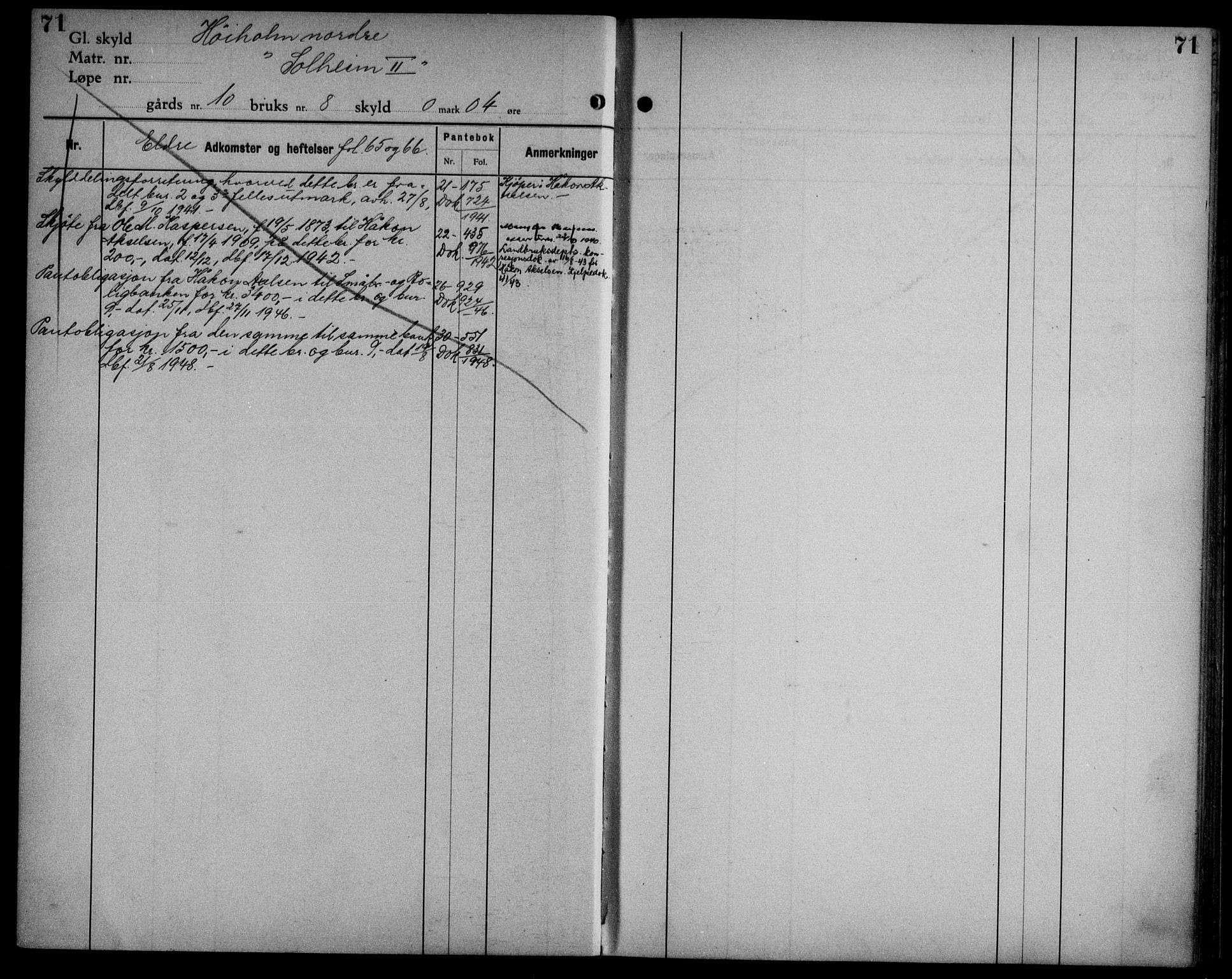 Brønnøy sorenskriveri, SAT/A-4170/1/2/2A/L0017: Mortgage register no. 17, 1920-1951, p. 71