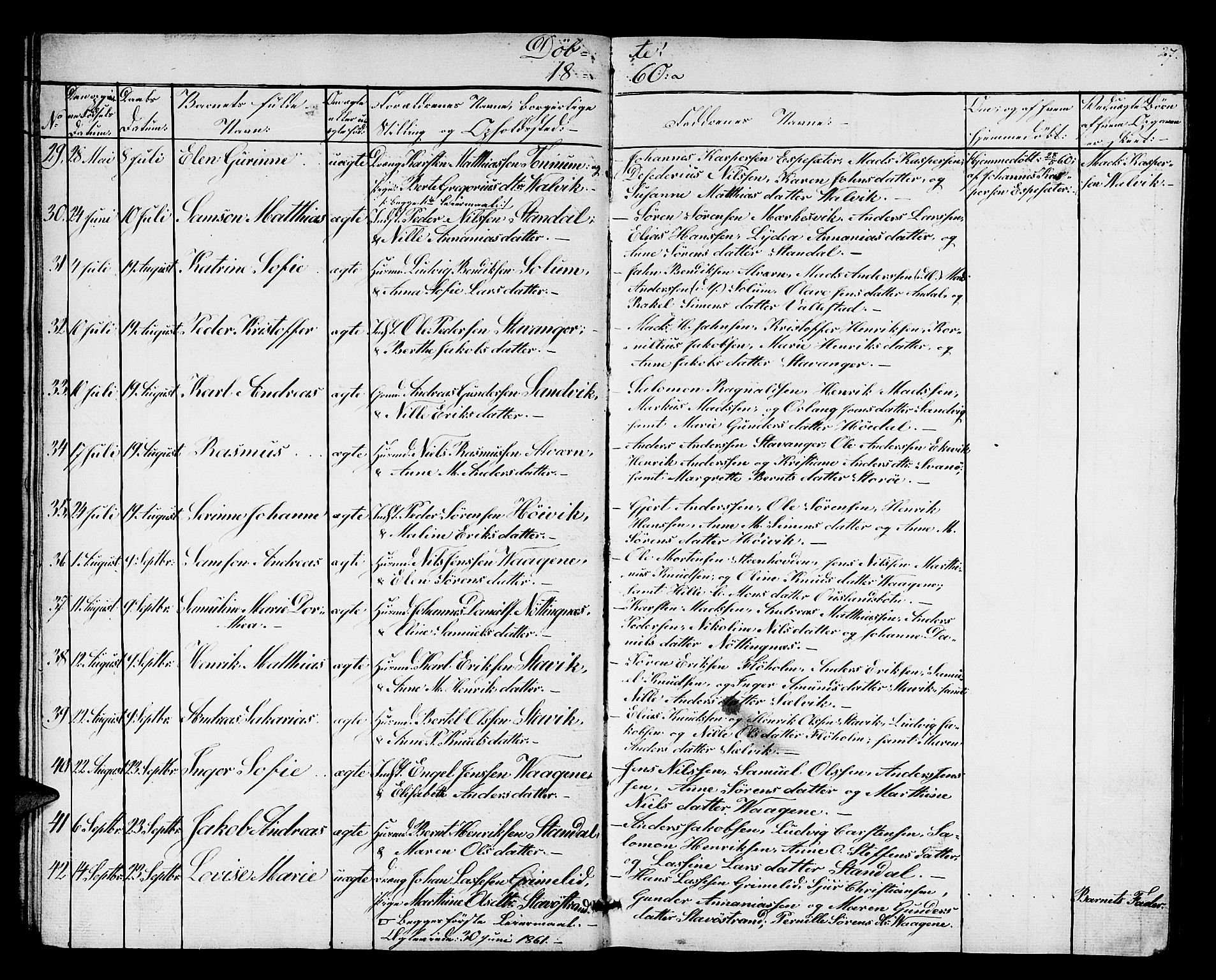 Kinn sokneprestembete, AV/SAB-A-80801/H/Hab/Habc/L0001: Parish register (copy) no. C 1, 1854-1868, p. 27